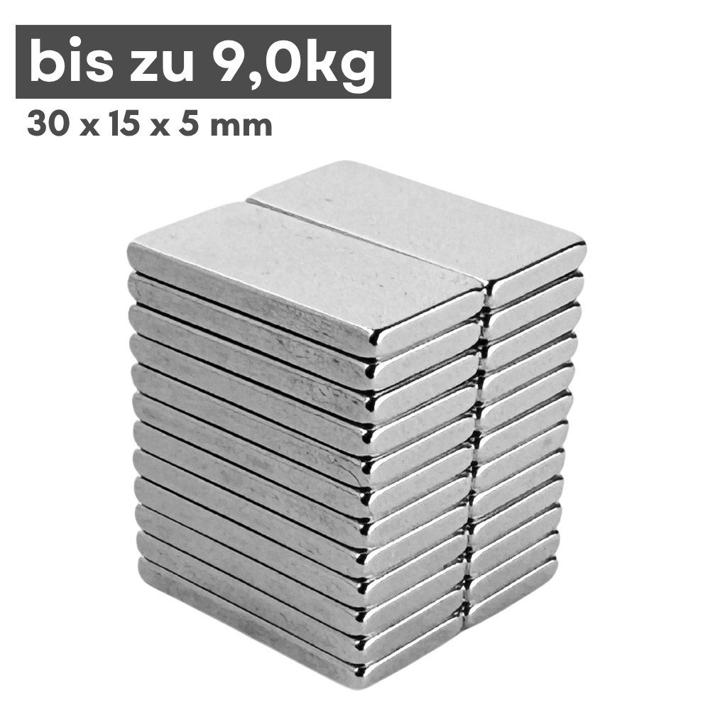 MaajeeKuto Magnet Neodym-Magnete 30x15x5mm Supermagnete mit hoher Haltekraft Magnete (1-St)