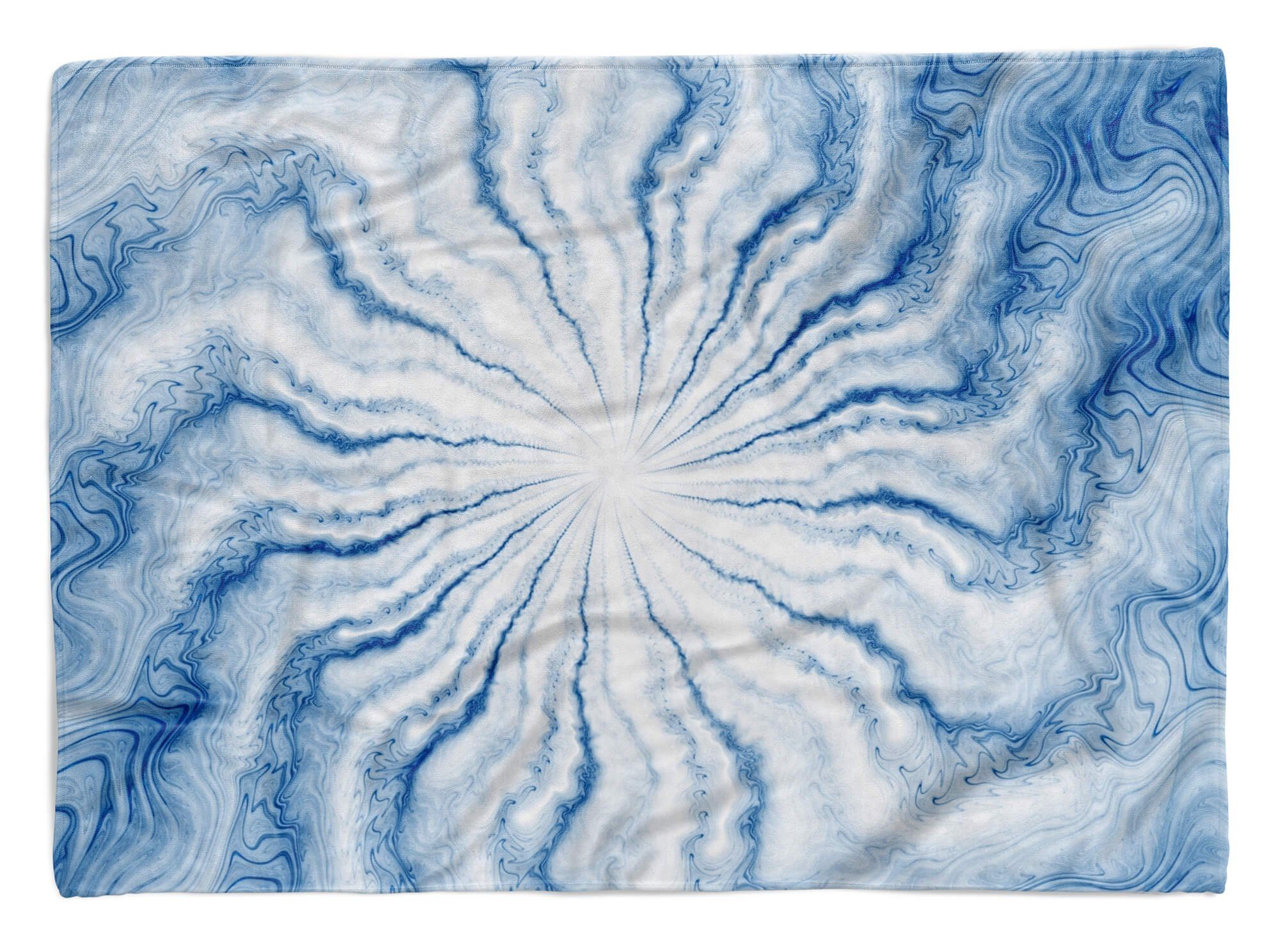 Fotomotiv Handtuch Handtuch (1-St), Blau Abstrakt Handtücher Wellen, Sinus mit Strandhandtuch Kuscheldecke Baumwolle-Polyester-Mix Art Saunatuch