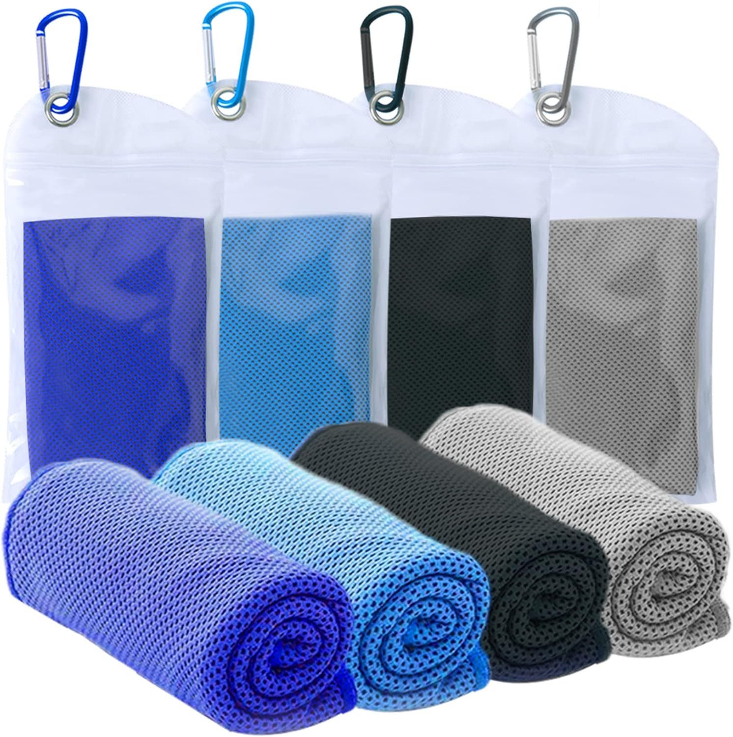 FELIXLEO Sporthandtuch 4er Pack Cooling Towel Mikrofaser Handtuch Sport Yoga