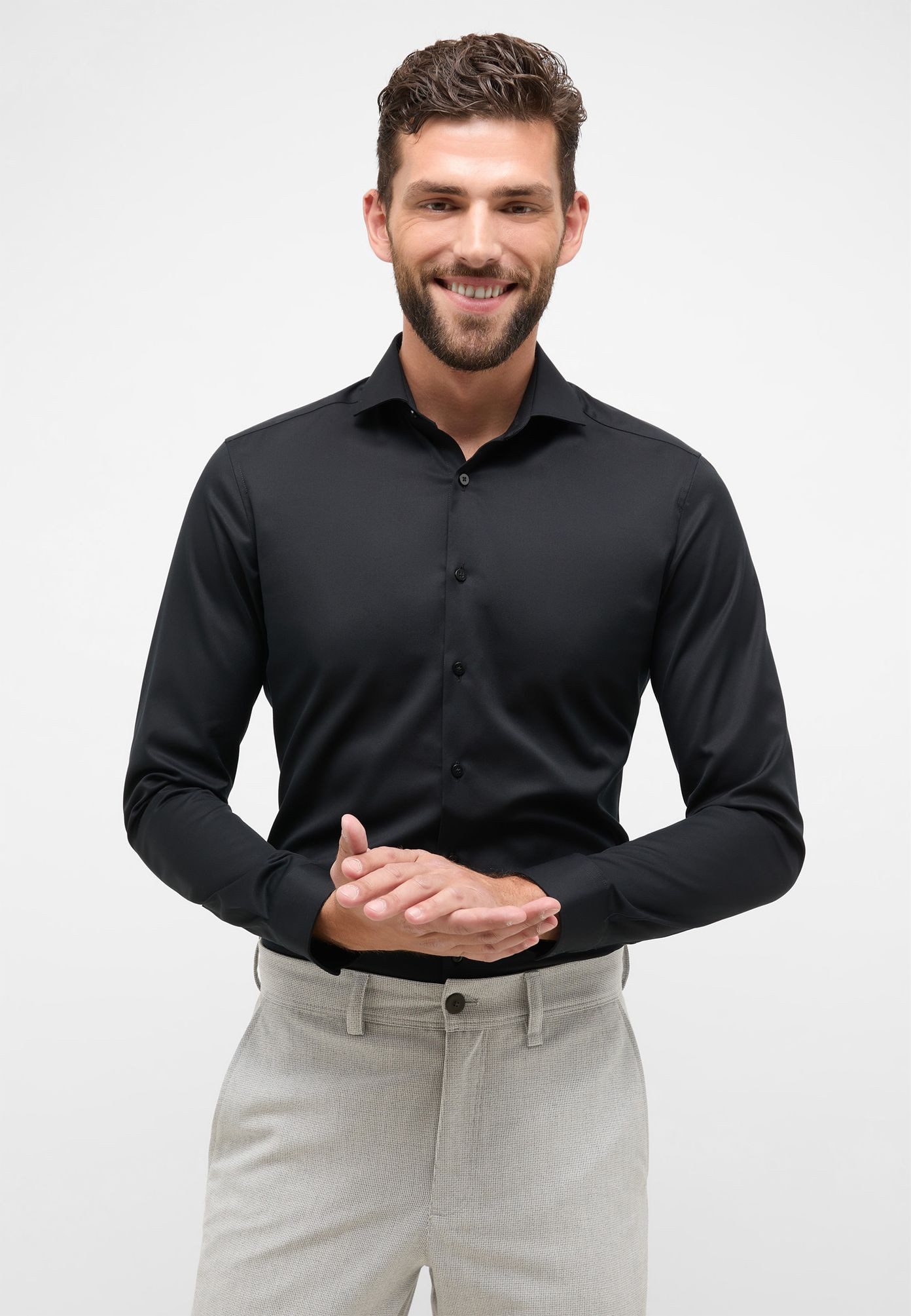 Eterna Langarmhemd Super Slim sehr schmalHaifisch günstig online kaufen