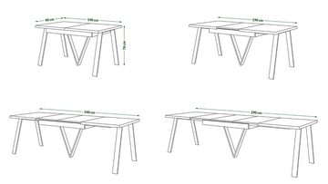 designimpex Esstisch Design Esstisch Avery ausziehbar 140 - 290 cm Esszimmertisch Tisch