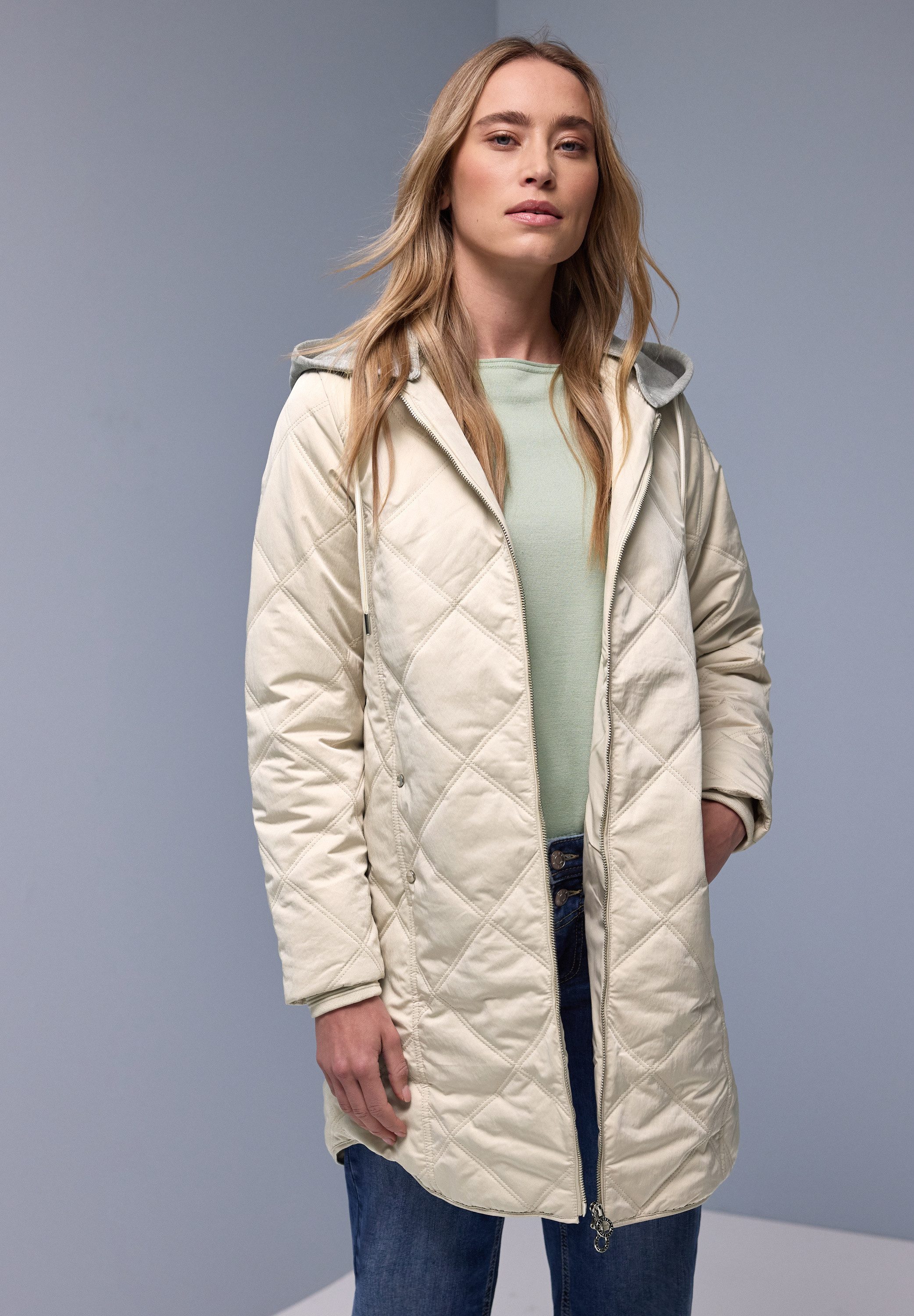 STREET ONE Steppjacke mit abnehmbarer Jersey-Kapuze günstig online kaufen