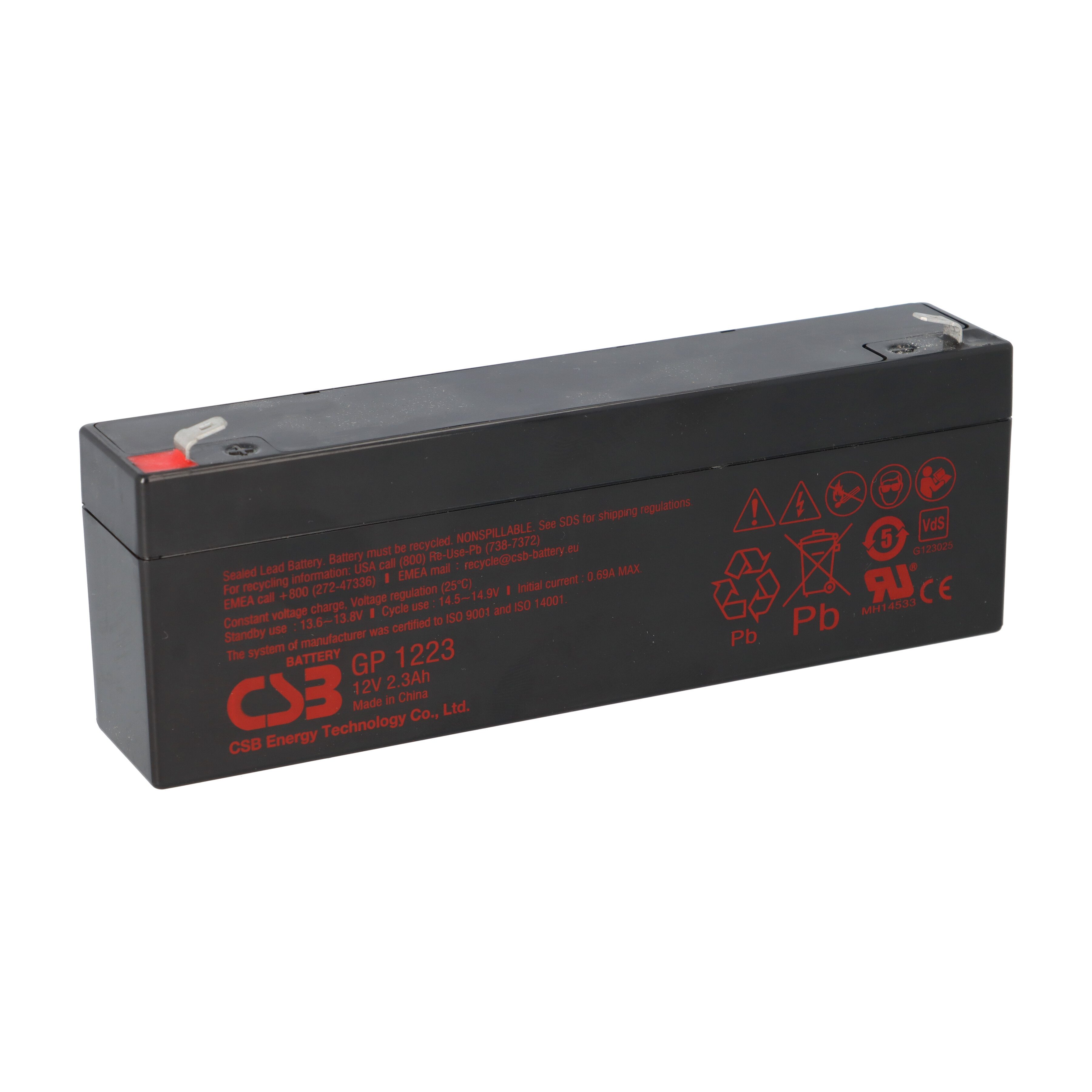 CSB CSB GP1223 – 12V 2,3Ah AGM-Batterie, Kompakter VRLA-Bleiakku Bleiakkus