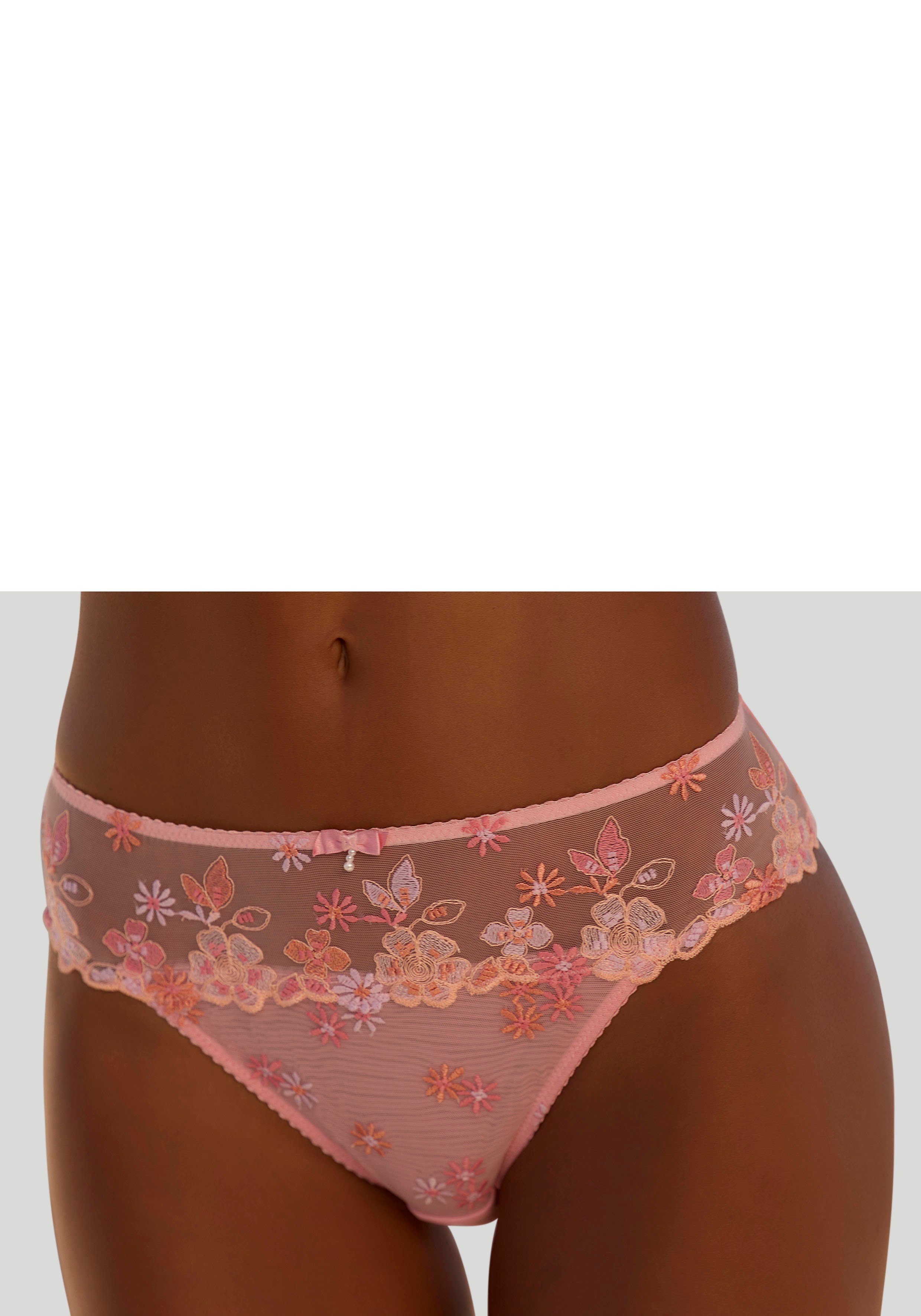 sommerlichem apricot Jazz-Pants aus Slips Design in Nuance einzigartiger Spitze