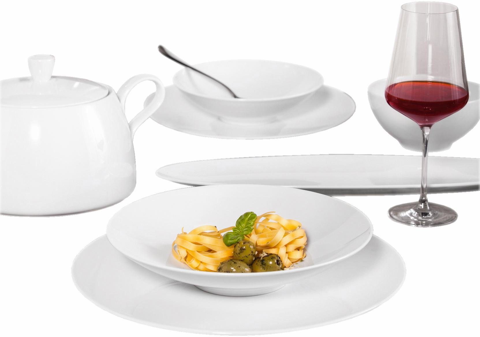 Seltmann Weiden Tafelservice Geschirr-Set Life (12-tlg), 6 Personen, Porzellan, Geschirr, Teller Set, weiß, Made in Germany, 12 Teile, für 6 Personen