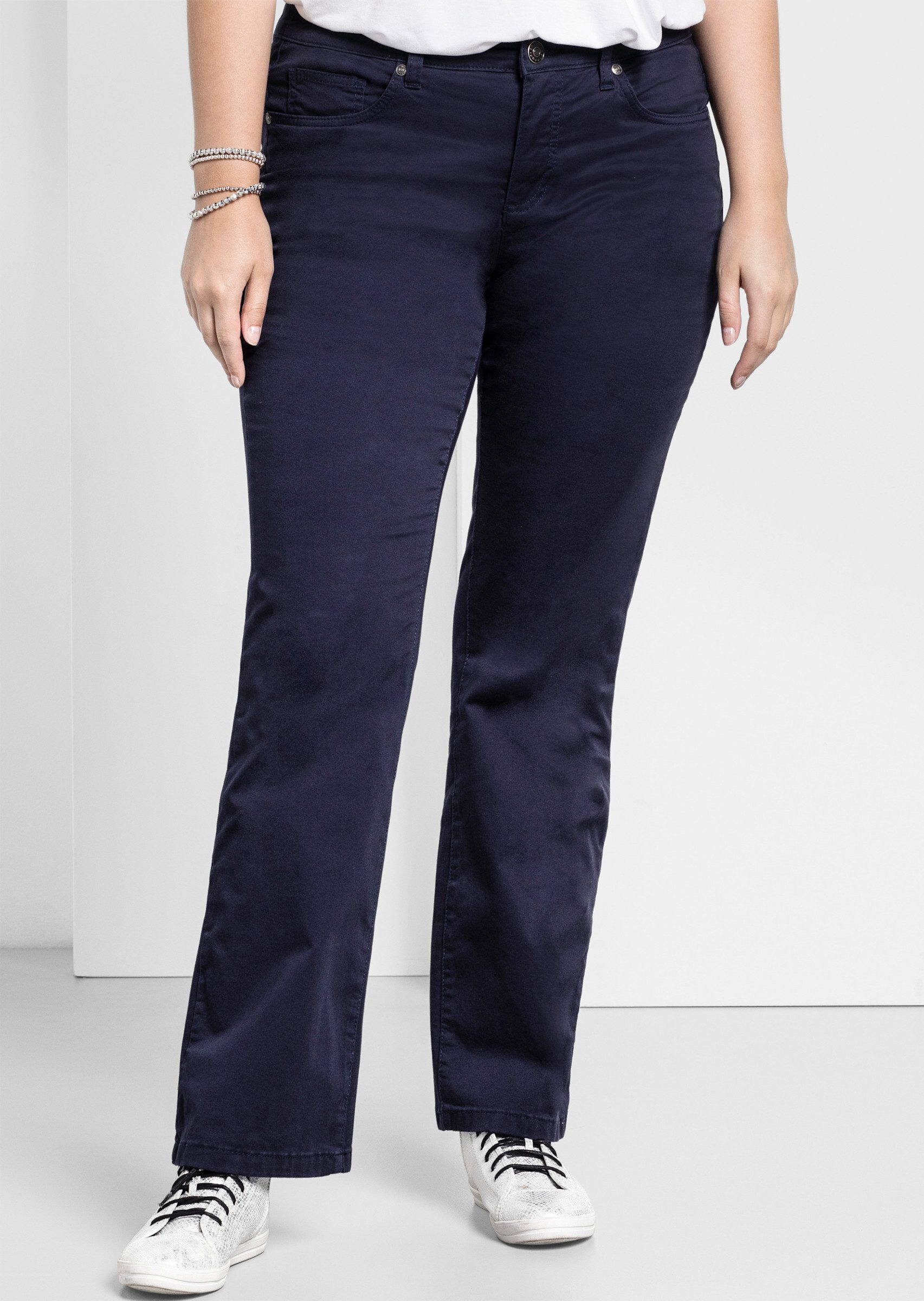 Sheego Jerseyhose Bootcuthose Innenbeinlänge ca. 83 günstig online kaufen