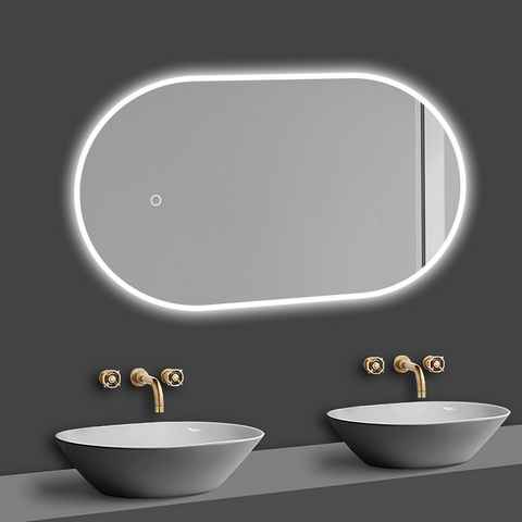 duschspa Badspiegel LED Spiegel Badezimmerspiegel Touch/Wandschalter, Warm/Neutral/Kaltweiß, dimmbar, Memory, Beschlagfrei