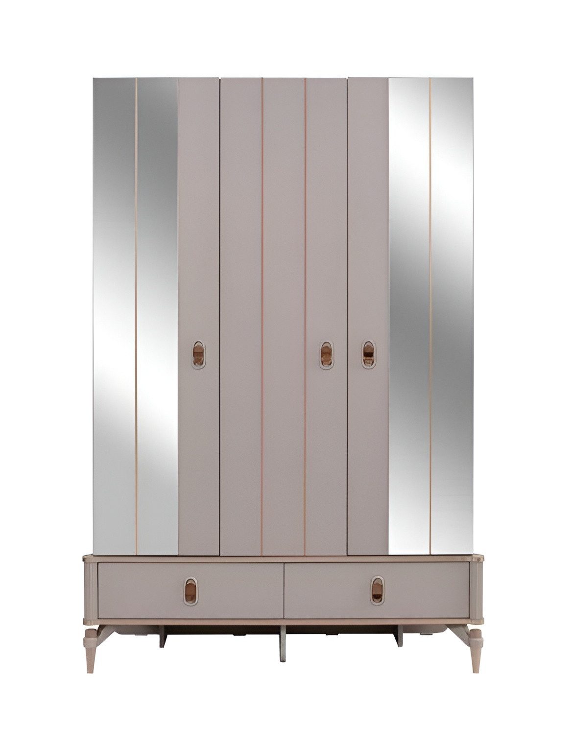 Xlmoebel Spiegelschrank Luxus Holzschrank Beige mit Spiegel für Kinderzimmer (1-St., Spiegelschrank Beige) Made in Europa