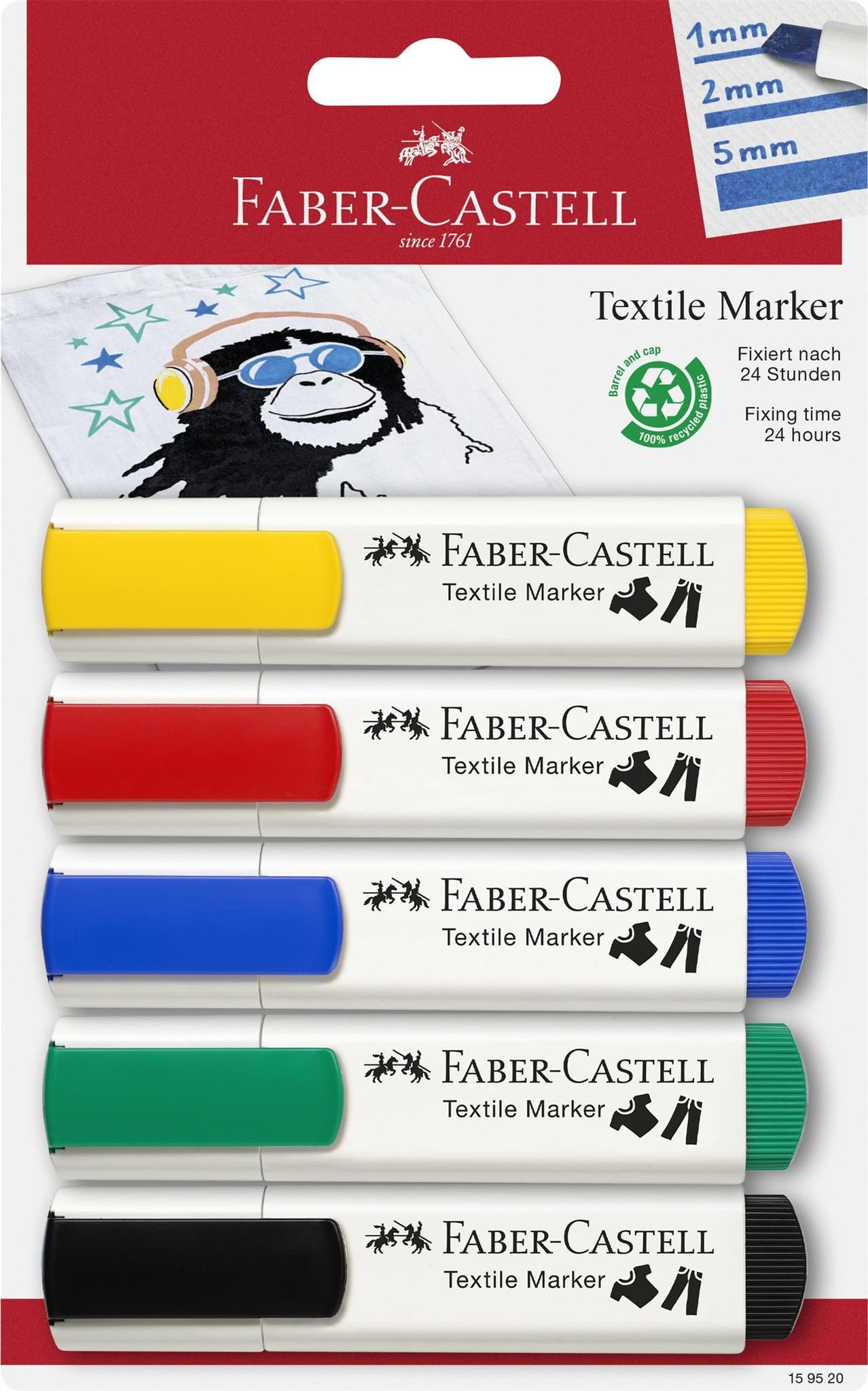Faber-Castell Malstift Faber Castell Textilmarker Basisfarben
