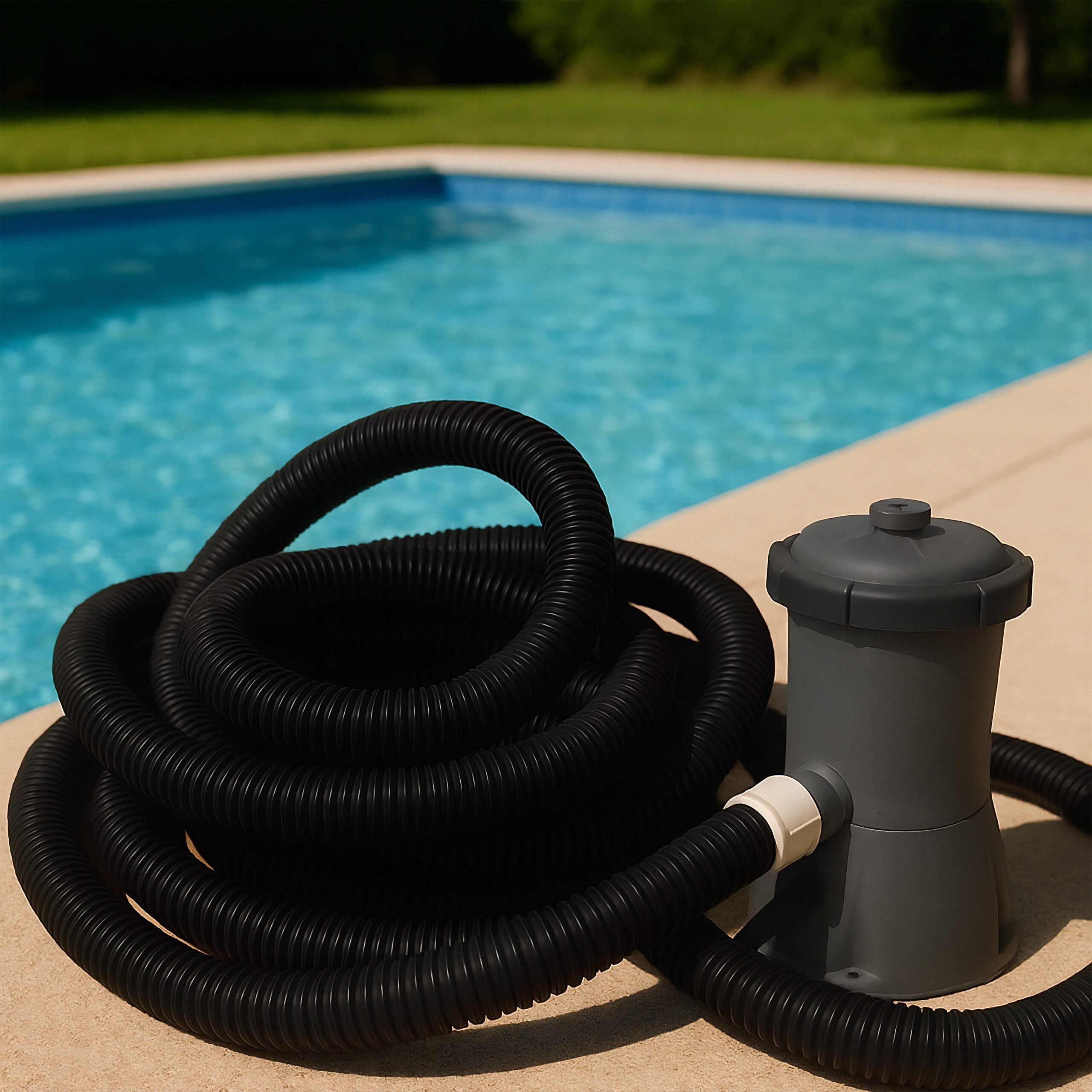 relaxdays Poolschlauch schwarz 32mm, 10 m