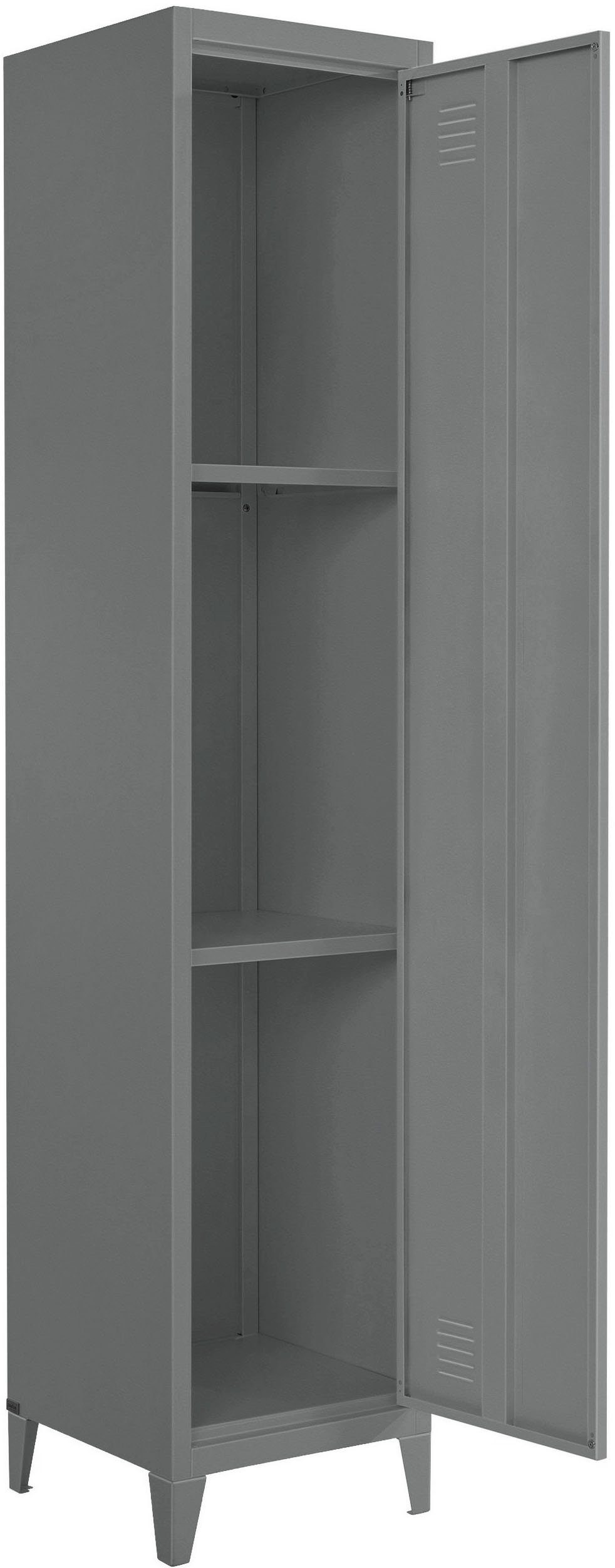 hinter aus cm Jensjorg Hochschrank Tür, Einlegeböden 180 andas der Höhe Hochschrank x Metall, 2 grau