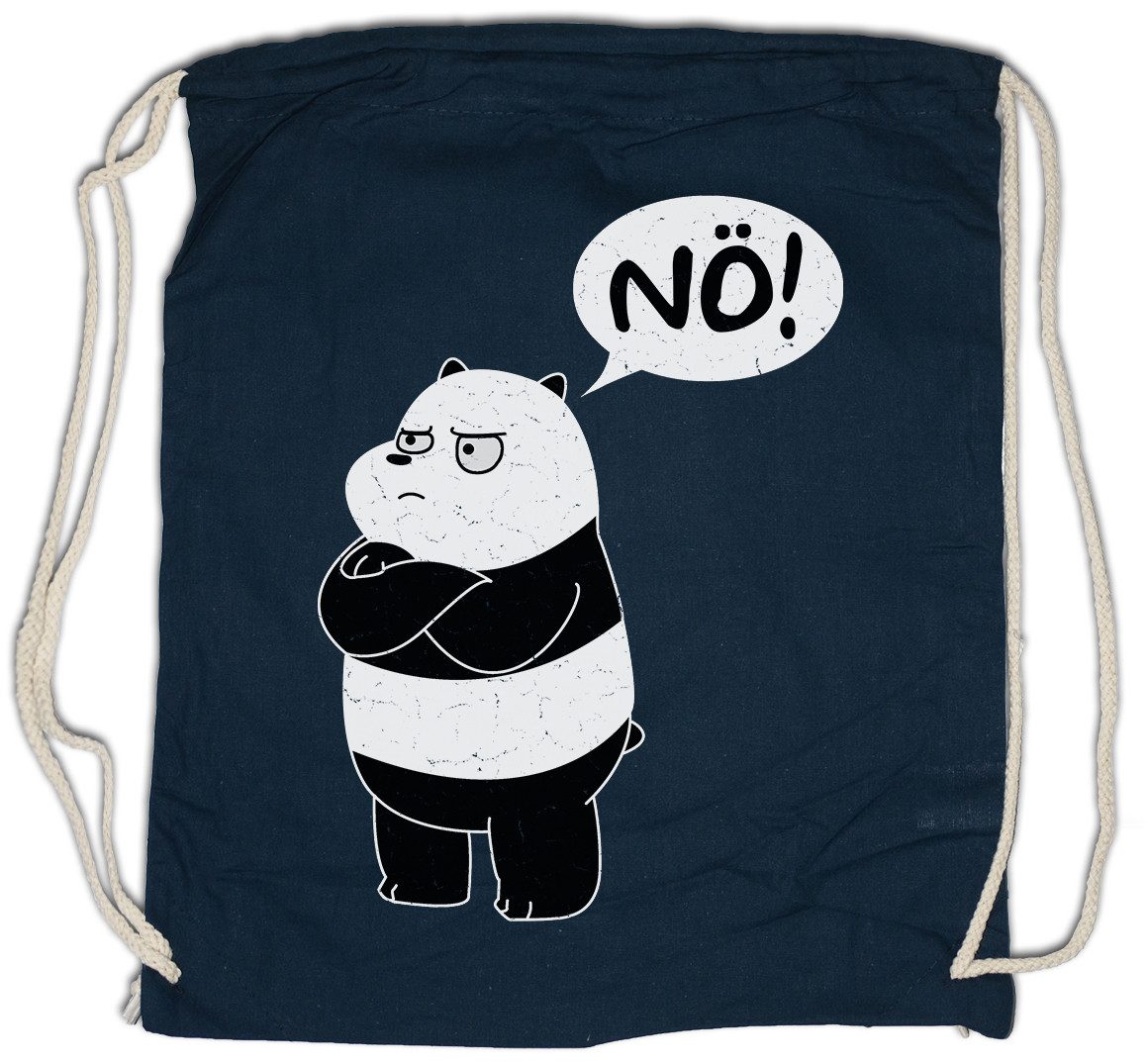 Turnbeutel Nö Panda Turnbeutel Cute No Nei Spaß Fun Geschenk Bear Bambus Pandabär