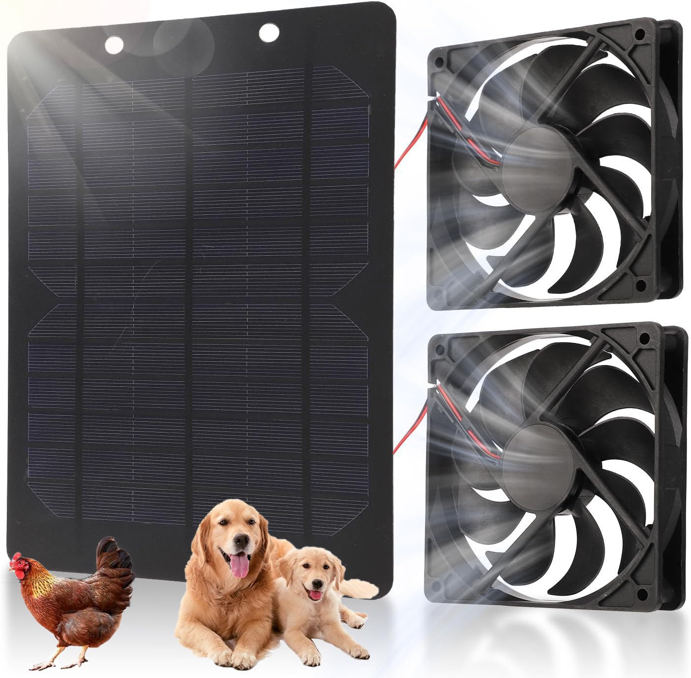BlingBin Wandventilator Solar Ventilator Dual Fan günstig online kaufen