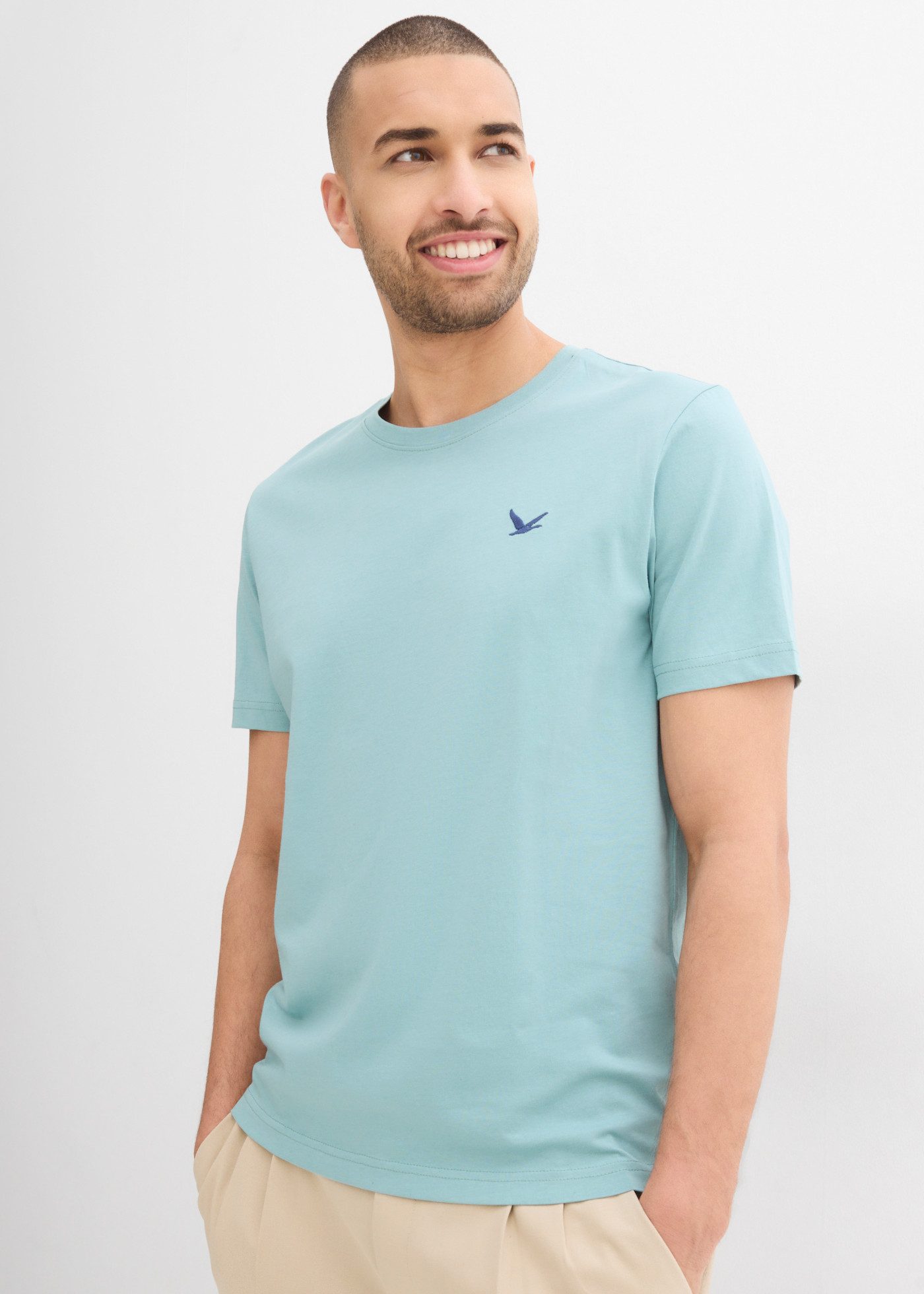 bonprix T-Shirt (Packung, 3-tlg., 3er) Regular Fit, Kurzarm, für den Alltag, aus Baumwolle und Viskose