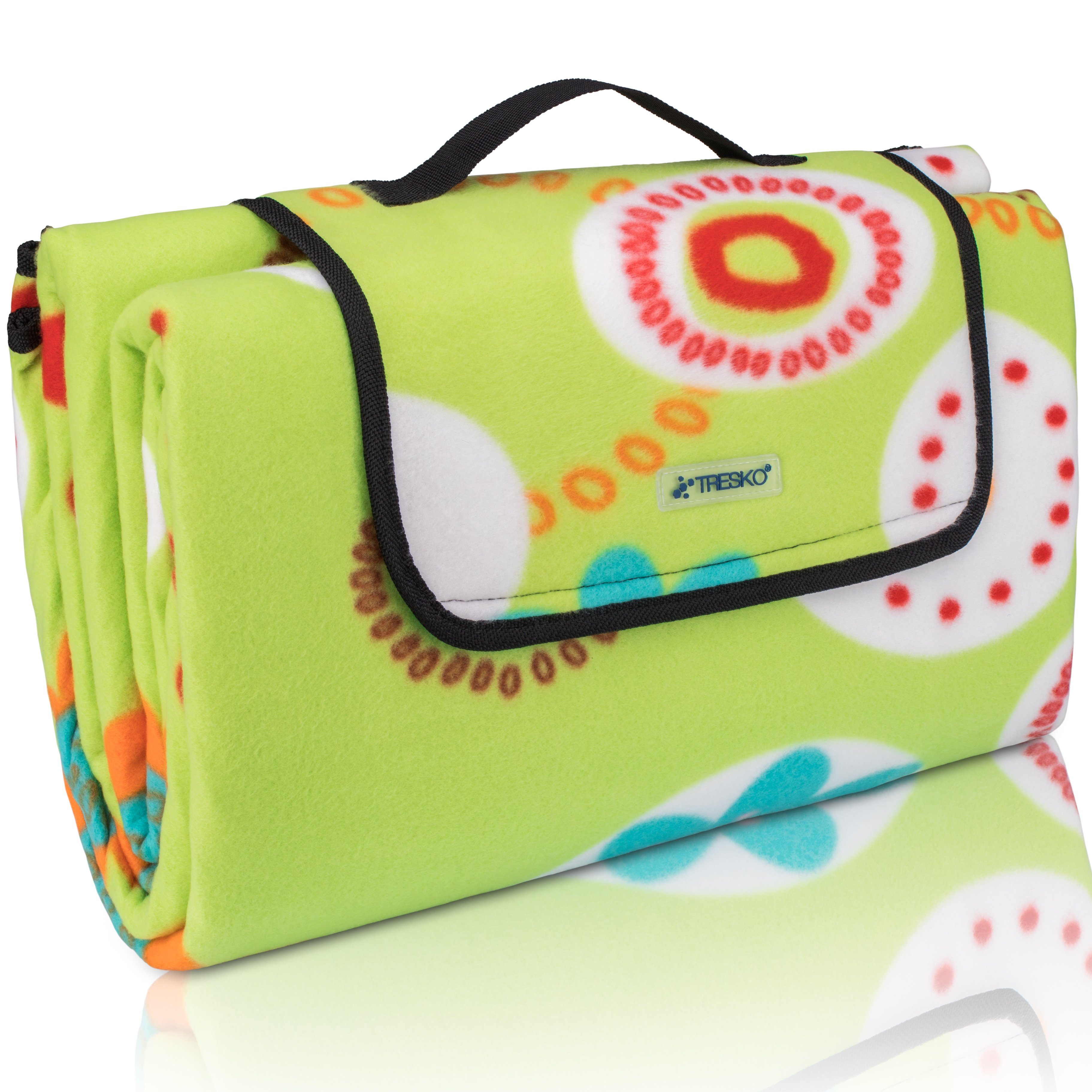 Picknickdecke XXL Campingdecke Acryl Wasserdicht, TRESKO, für Outdoor mit Tragegriff, Wärmeisoliert & Weich