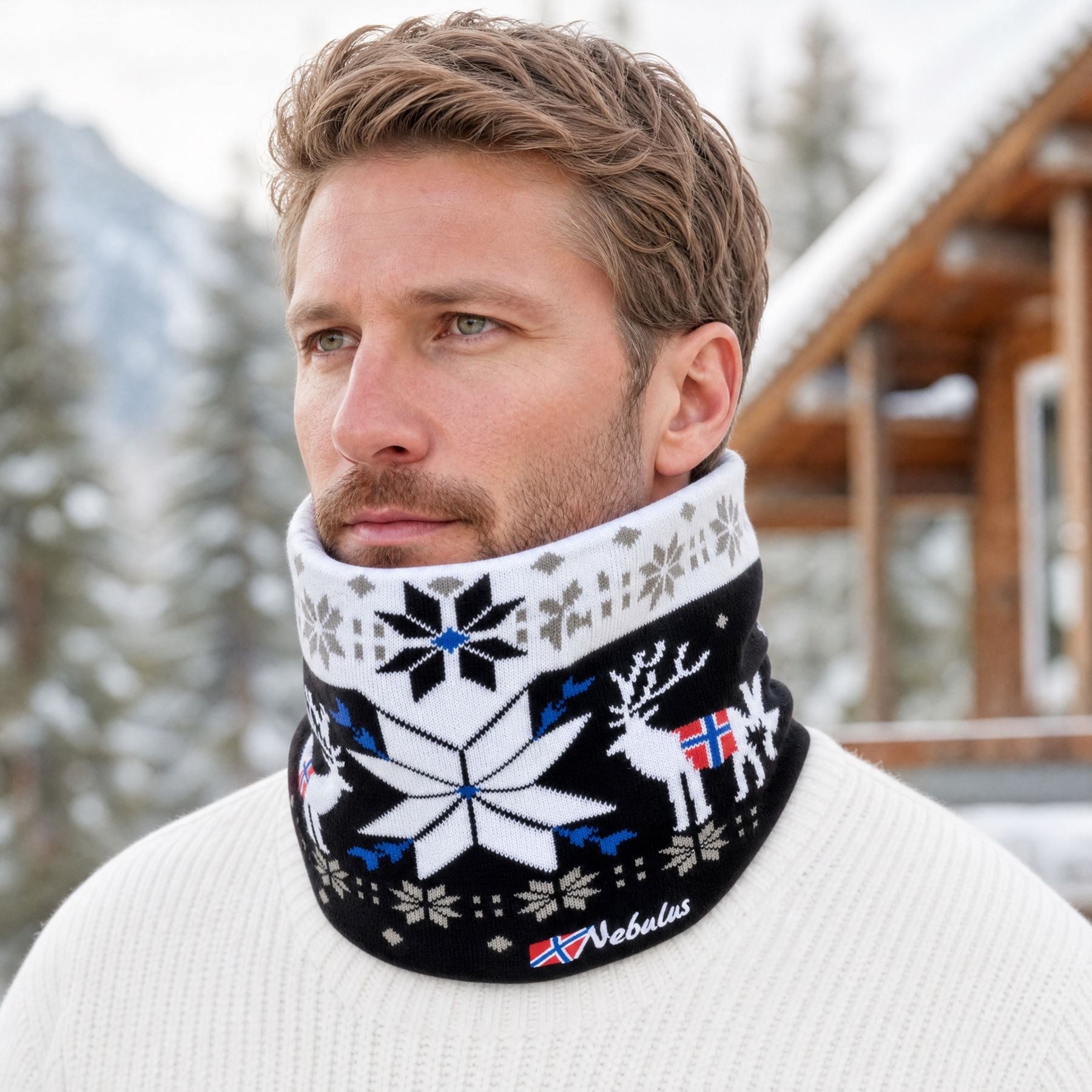 Nebulus Mütze & Schal TUBE, P6141 - Unisex, schwarz-weiß, onesize