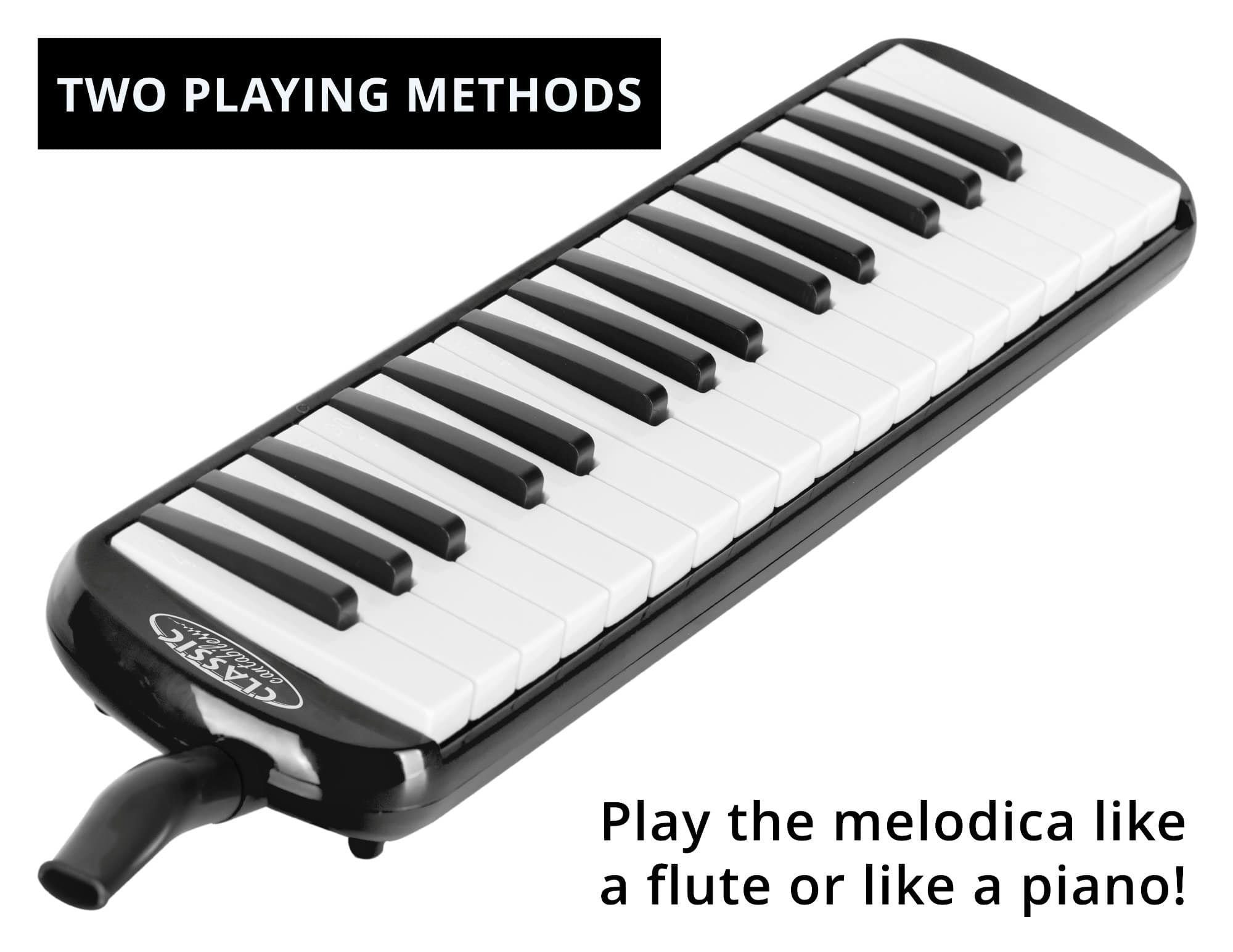 Classic Cantabile Melodica Blasharmonika mit 32 Tasten - Melodica Instrument f - c³, Anfänger-Set, 6-St., Mit Etui, Mundstück und Anblasschlauch, Booklet mit 5  – Bild 4 von 5
