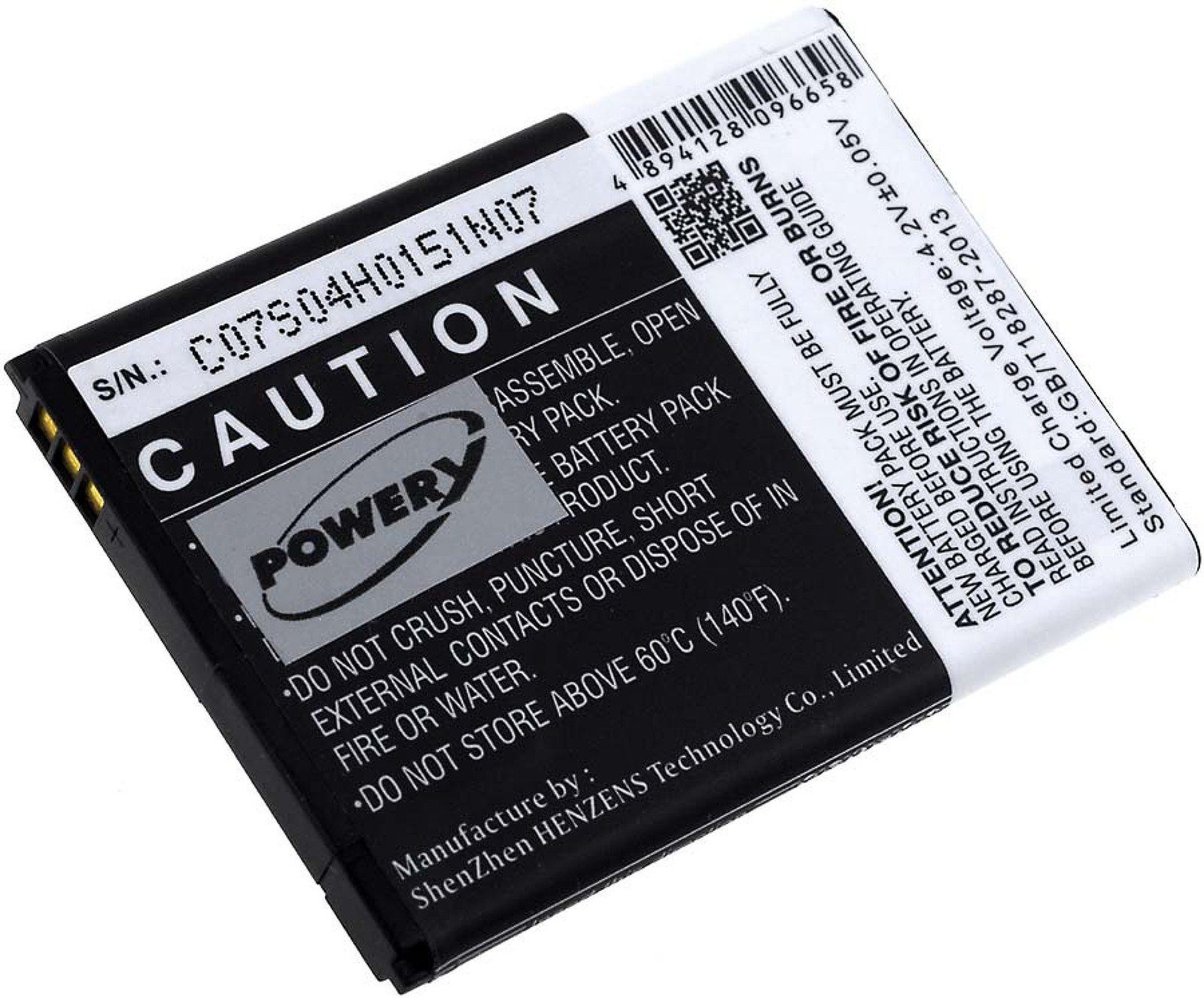 Powery Akku für Acer Liquid Z200 Smartphone-Akku 1200 mAh (3.7 V)