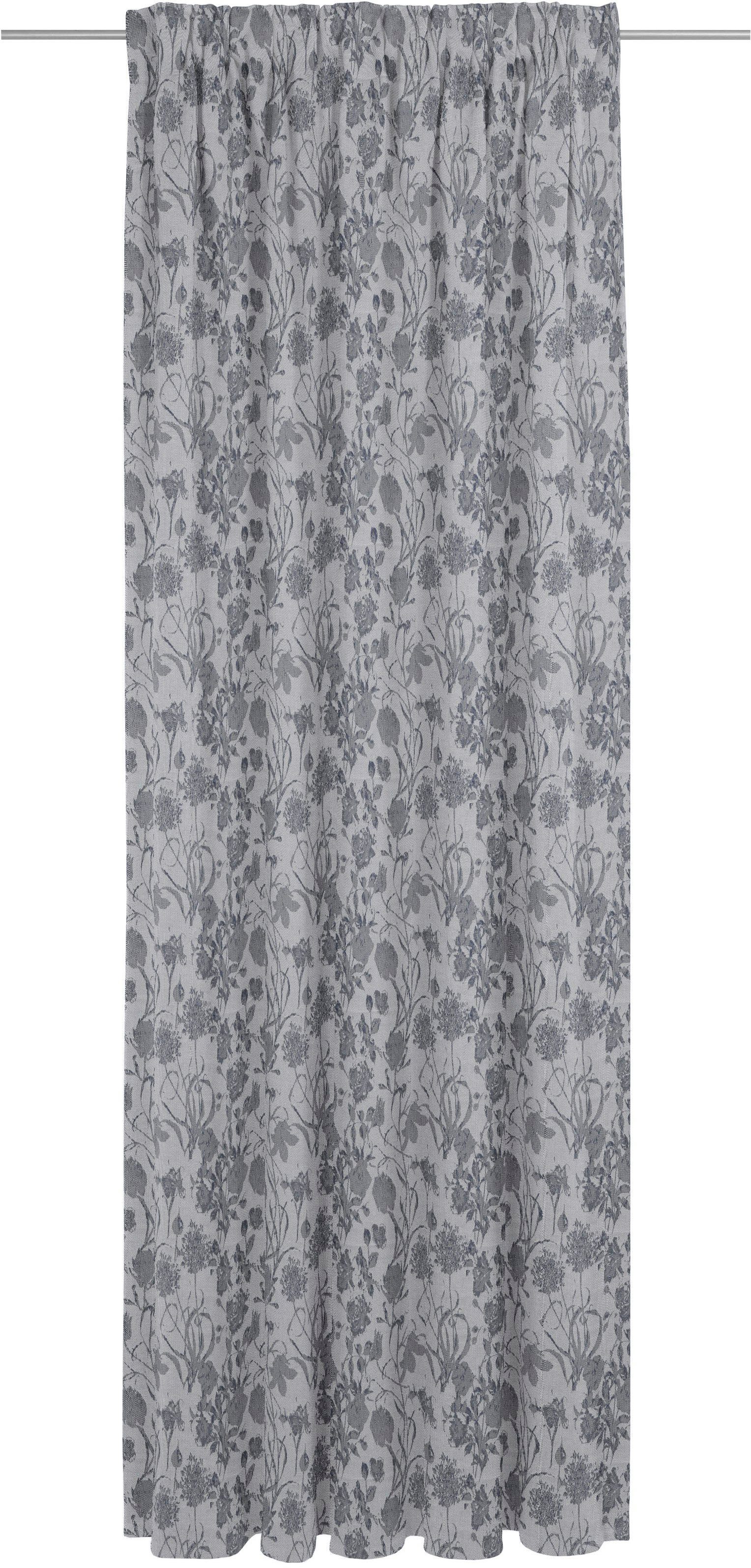 Vorhang Flower Cuvée, aus blickdicht, St), Bio-Baumwolle (1 Jacquard, nachhaltig schwarz/beige Adam, Multifunktionsband