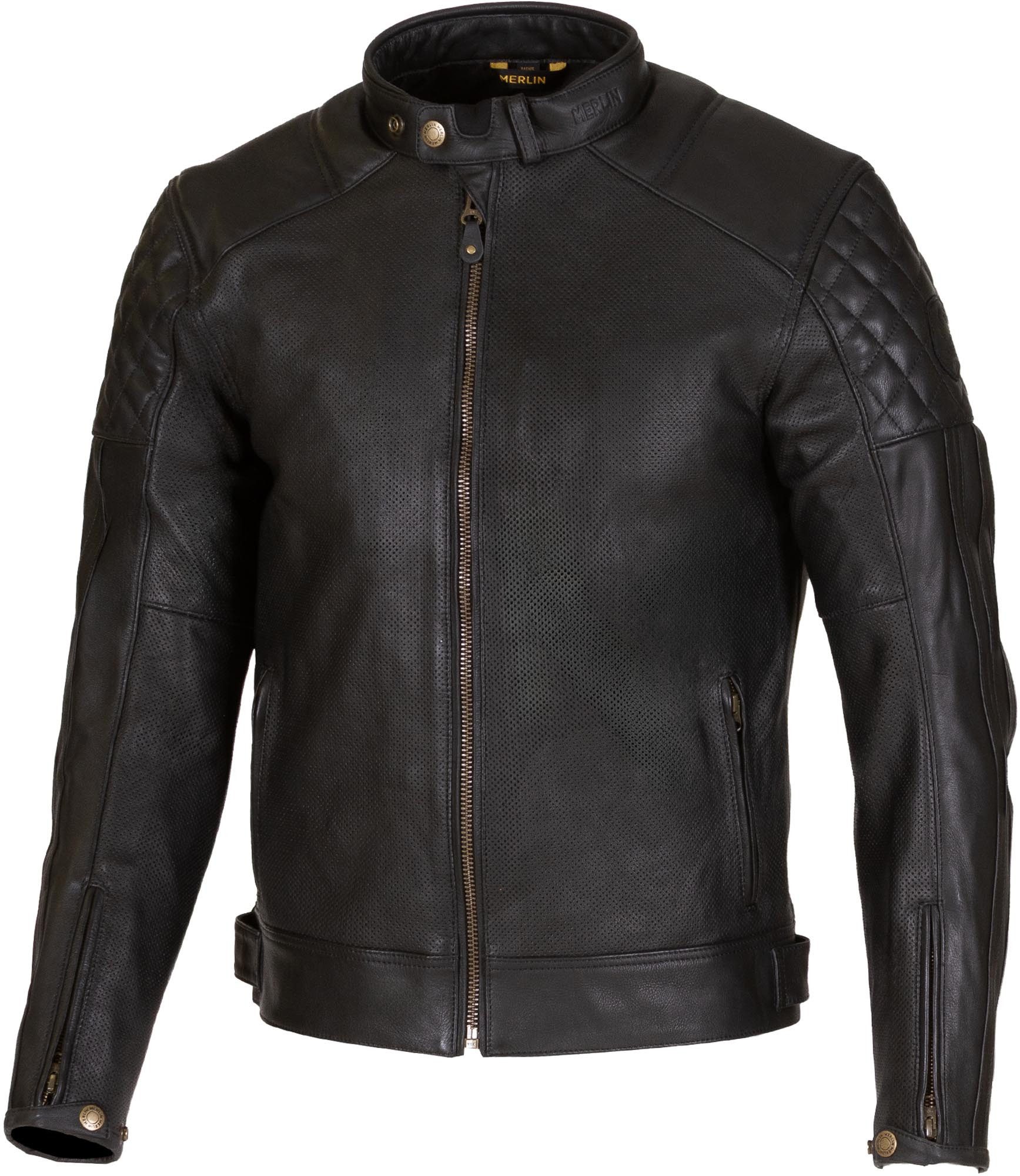 Merlin Motorradjacke Icon D3O perforierte Motorrad Lederjacke Rückenprotekt günstig online kaufen