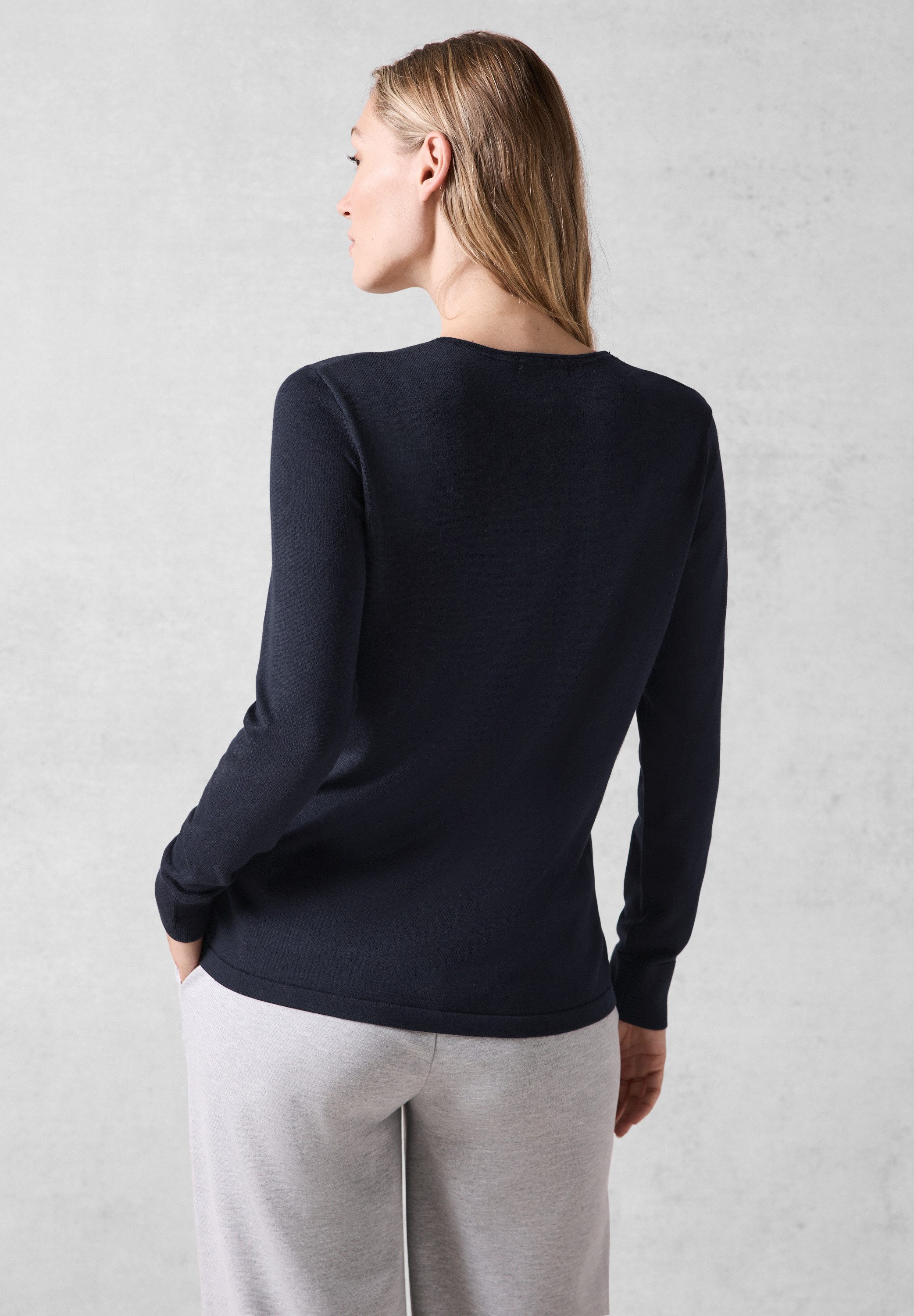 CECIL Strickpullover mit abgerundetem V-Ausschnitt günstig online kaufen