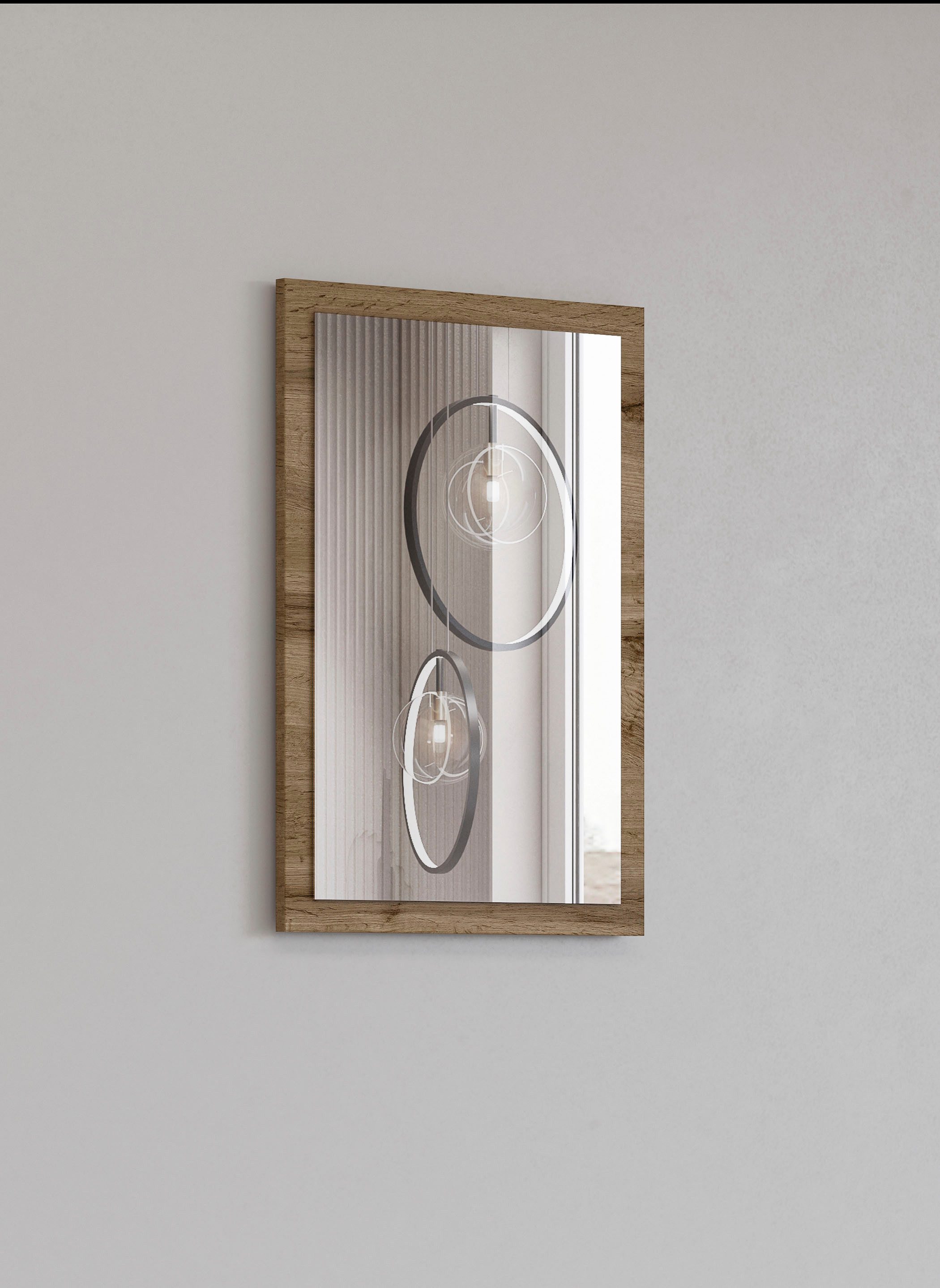 OTTO home Garderobenspiegel Cross,Breite 40-60 cm moderner Flurspiegel hochkant oder quer hängend, Wandspiegel mit Rahmenoptik