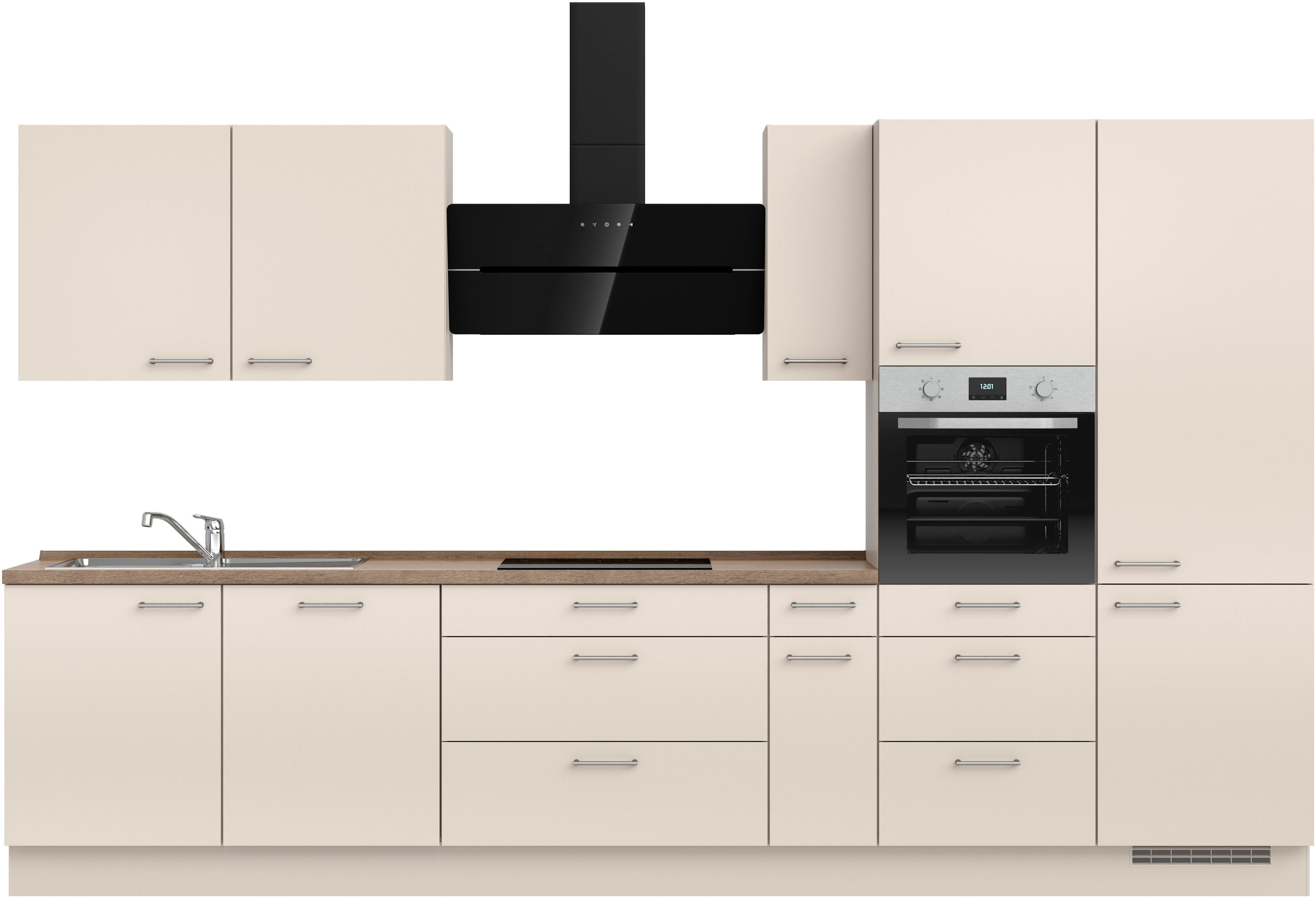 nobilia® Кухниzeile "Laser II", Ausrichtung wählbar, Breite 360 cm, vormontiert, wahlw. mit unterschiedlichen E-Geräten-Sets