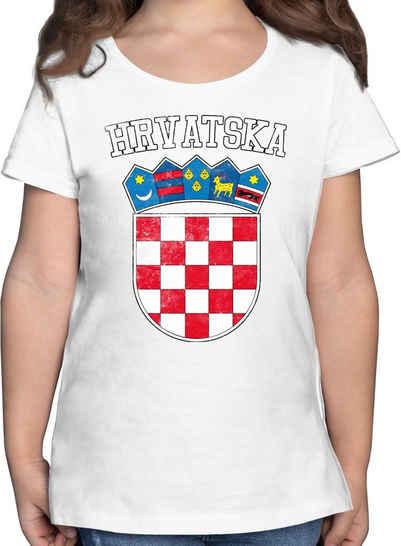 Shirtracer T-Shirt Kroatien Wappen WM Fussball EM 2024 Kinder