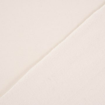 SCHÖNER LEBEN. Stoff French Terry Sommersweat gebürstet uni wollweiß 1,5m Breite, allergikergeeignet