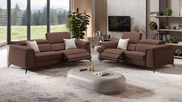 Sofanella 3-Sitzer Sofanella Dreisitzer LIVORNO Stoffsofa Couch hochwertig in Hellbraun