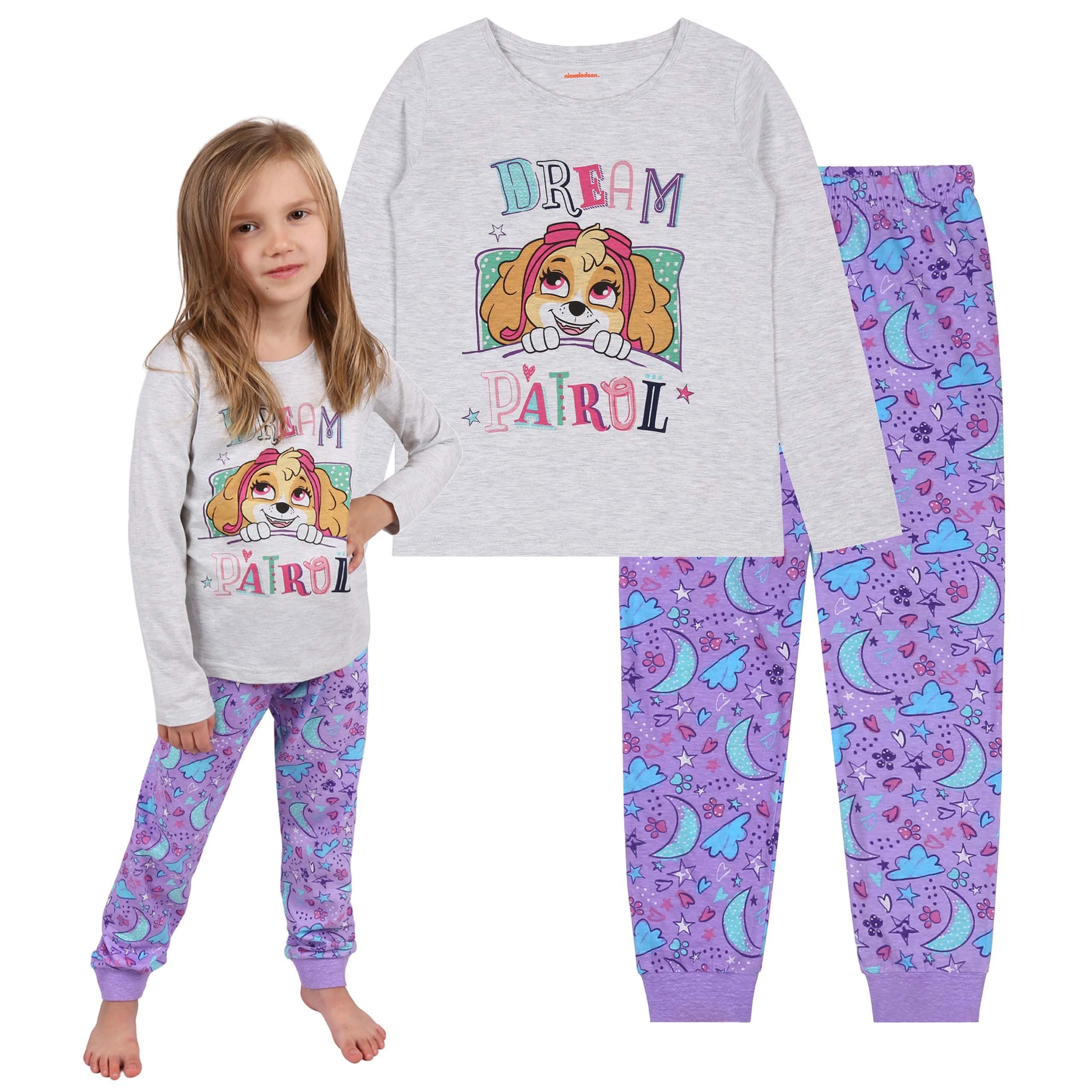 PAW PATROL Schlafanzug PAW Patrol SKYE Mädchen Schlafanzug, grau, lila 3 Jahre, 98