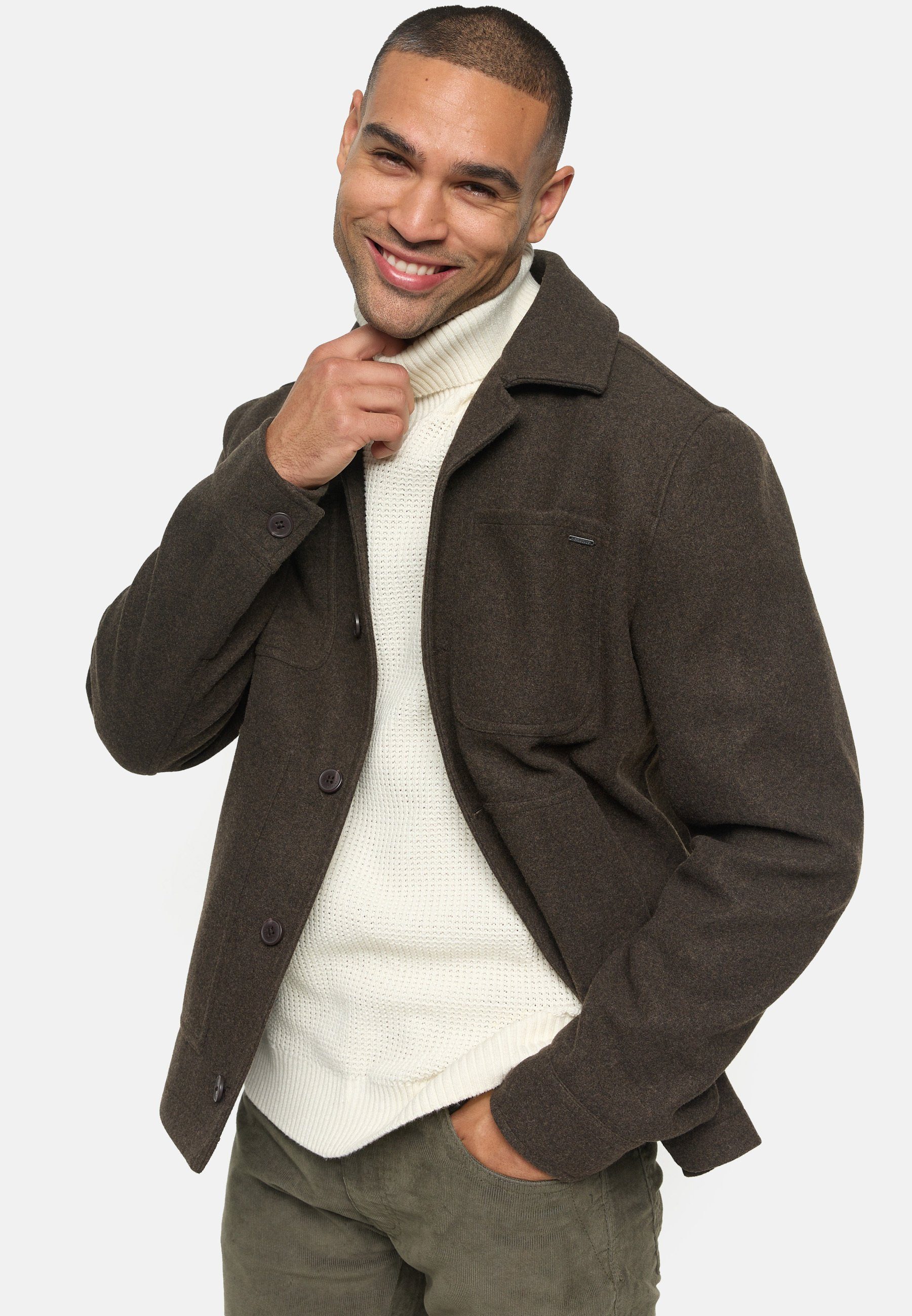 Indicode Sommerjacke Herren INMacking Übergangsjacke Herrenjacke Overshirt-Jacke mit Hemdkragen