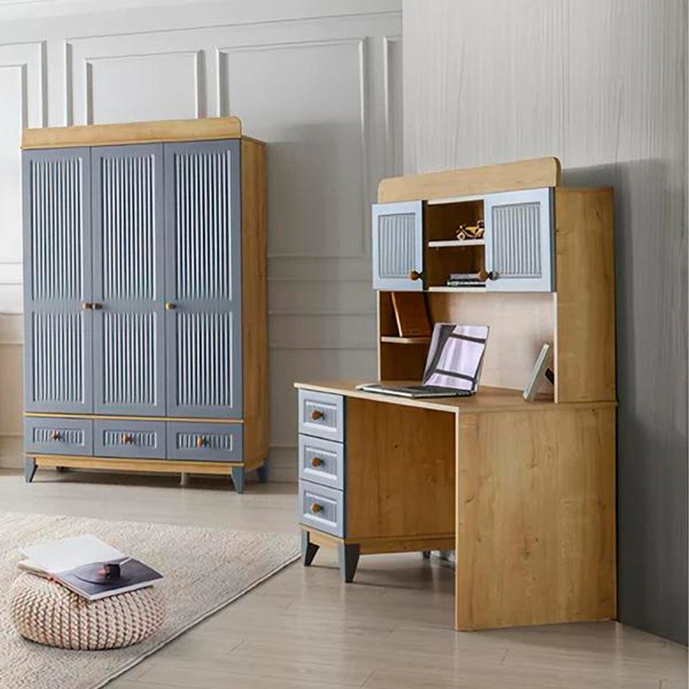 Xlmoebel Kleiderschrank Multifunktionaler Kleiderschrank mit Schreibtisch im modernen Design (Kleiderschrank + Schreibtisch) Hergestellt in Europa