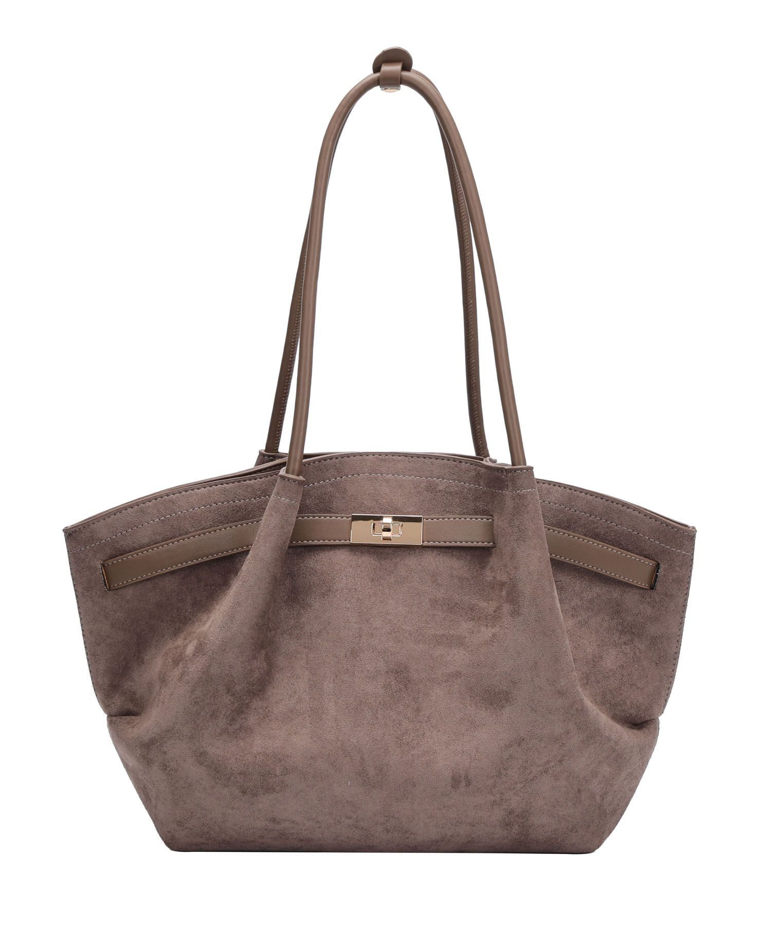 ITALYSHOP24 Schultertasche Damen Tasche Tote Bag Samt Shopper Handtasche Wildleder Optik Business, Umhängetasche Damentasche Henkelasche Workbag Velours-Look Freizeit
