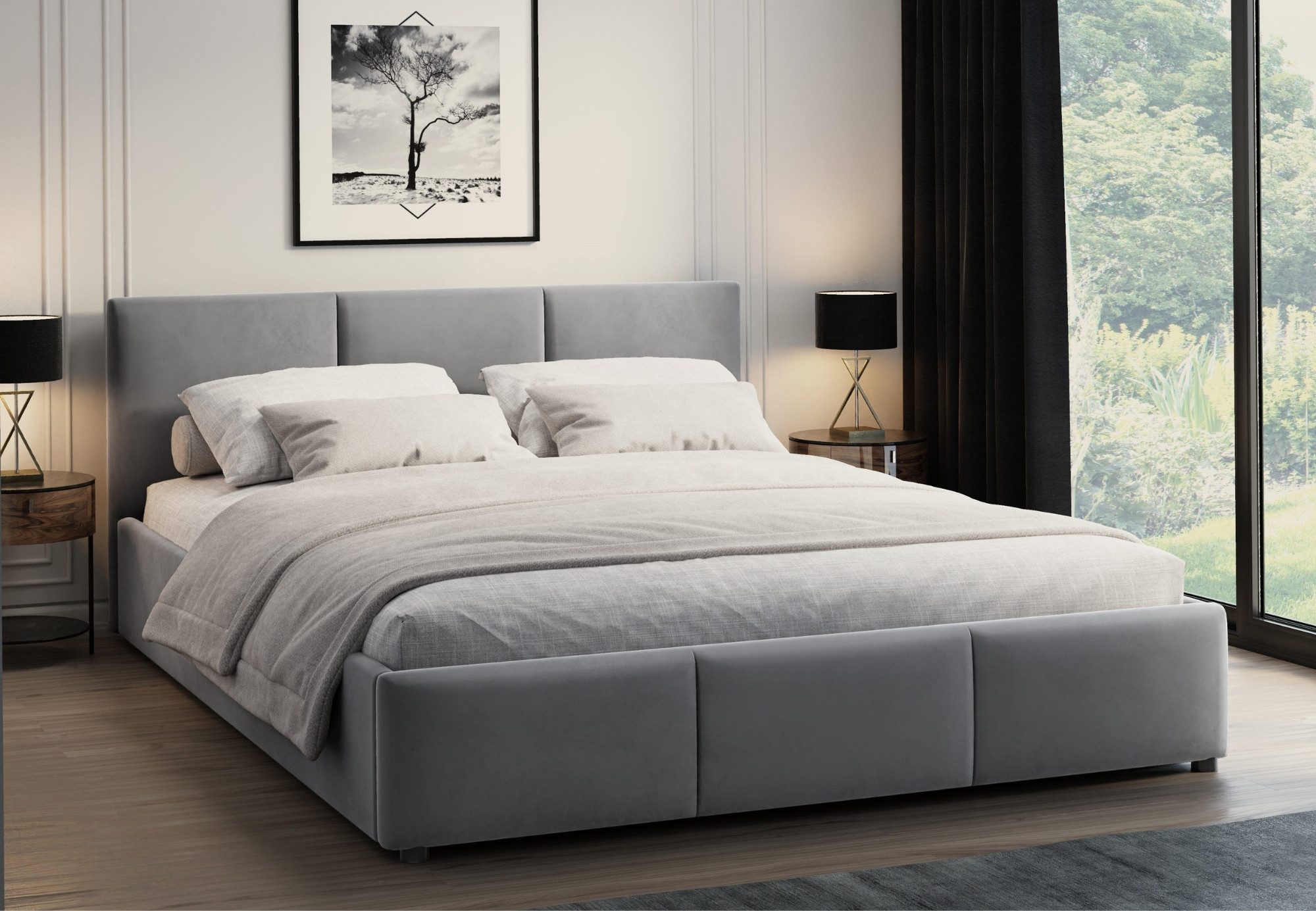 Home Collective Polsterbett Doppelbett 140x200 und 160x200 cm mit Lattenros günstig online kaufen