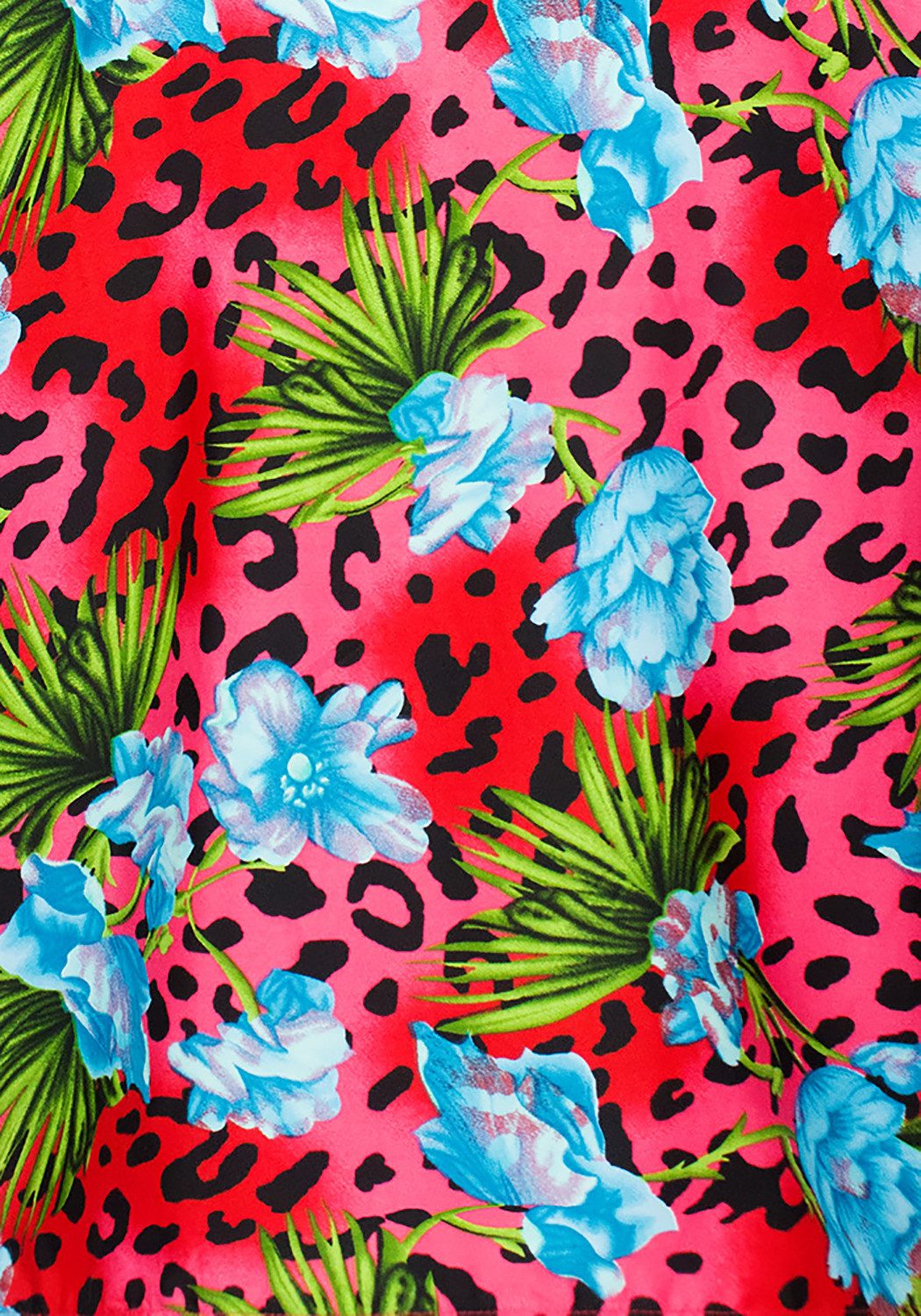 King Kameha Sarong Leopard Flowers Funky Hawaii-Sarong Pareo Cover-Up Strand Damen Bikini, Pareo Cover-Up