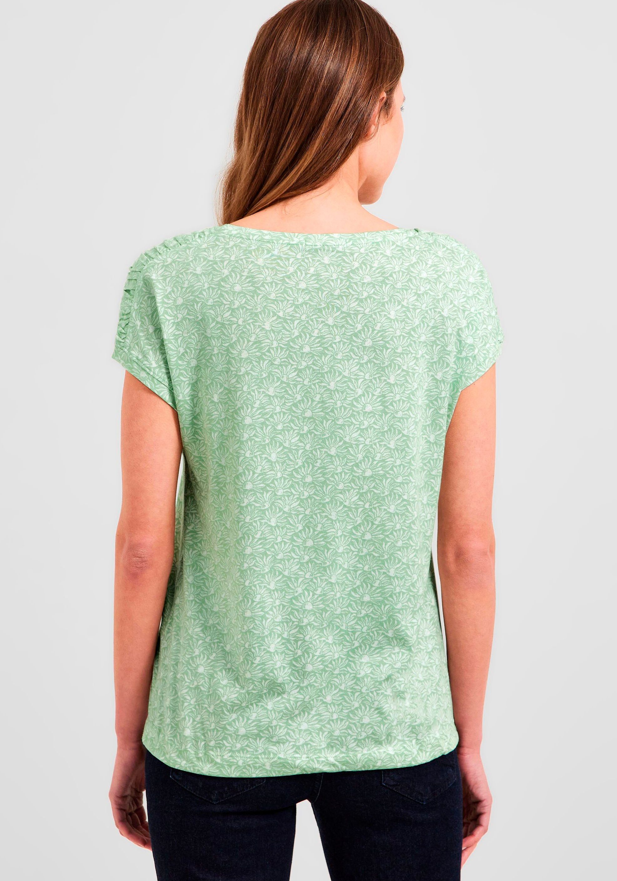 Cecil T-Shirt mit Raffungen an green Schultern den