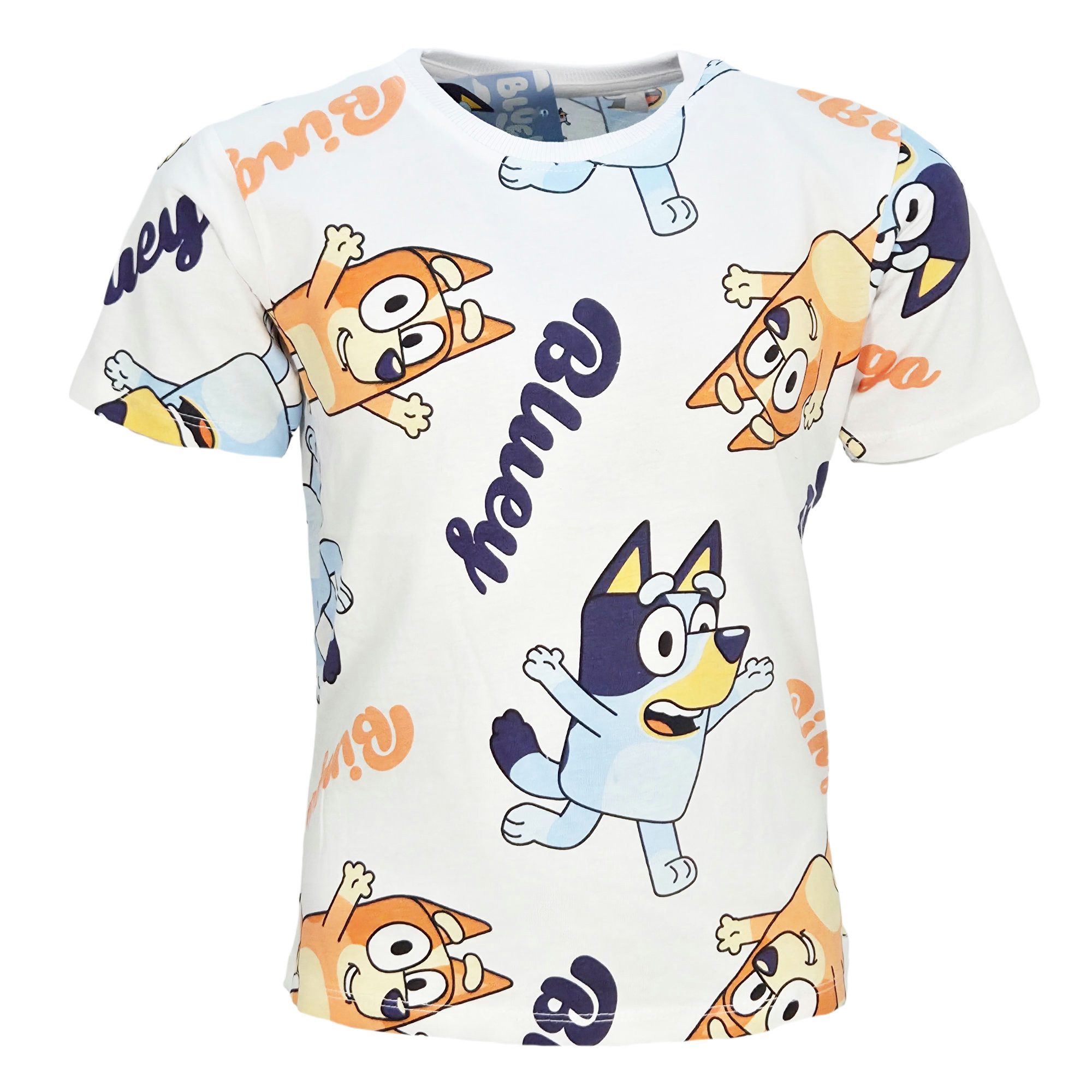 Bluey Print-Shirt Bluey & Bingo T-Shirt für Jungen – Kurzarm Kinder-Shirt aus Baumwolle 100% Baumwolle, Gr. 104 bis 122