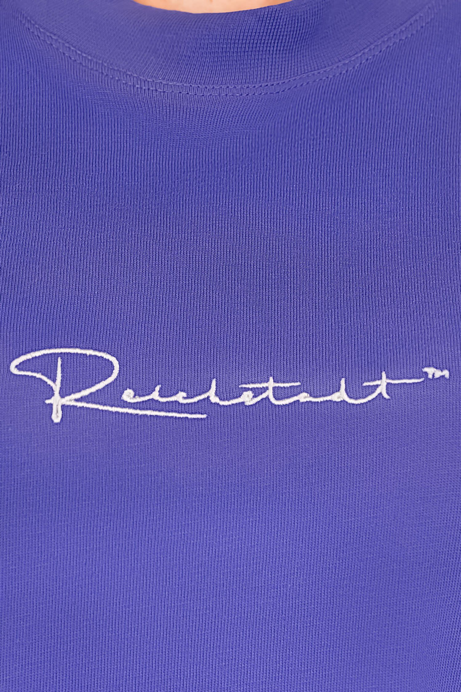 Reichstadt Oversize-Shirt Damen Oversized Kurzarmshirt Brand Stick 23RSW044 mit Stitching am Kragen – Bild 5 von 5