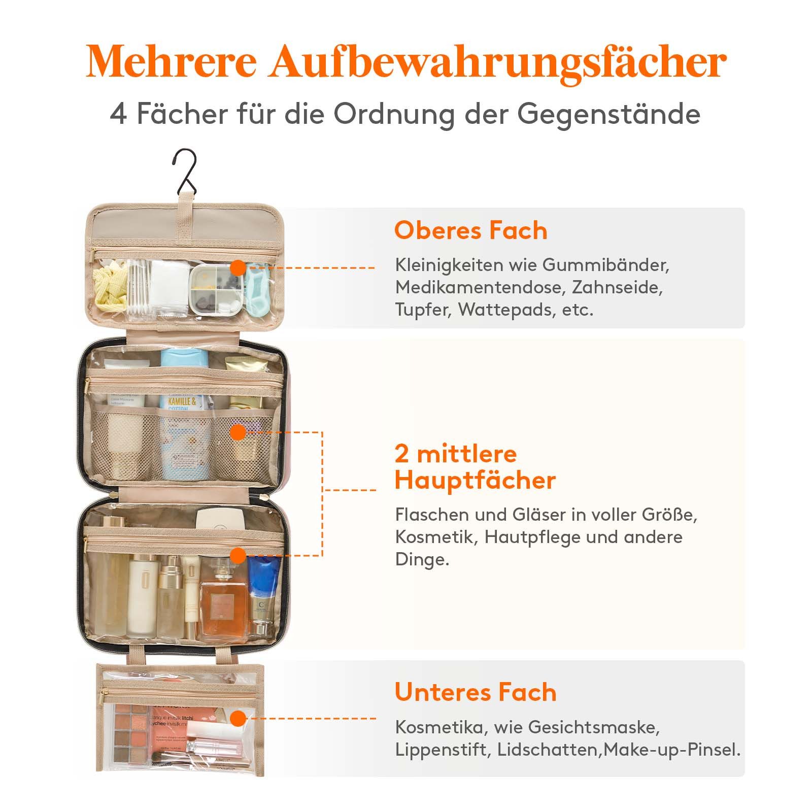Lifewit Kulturbeutel Reise Kulturbeutel,Kosmetiktasche Kulturtasche zum Aufhängen Organizer (Packung, 1-tlg., 8L,B/H/T 32/23/10.5 cm, 4L,B/H/T 28/19/7.5 cm), Spritzwassergeschützt