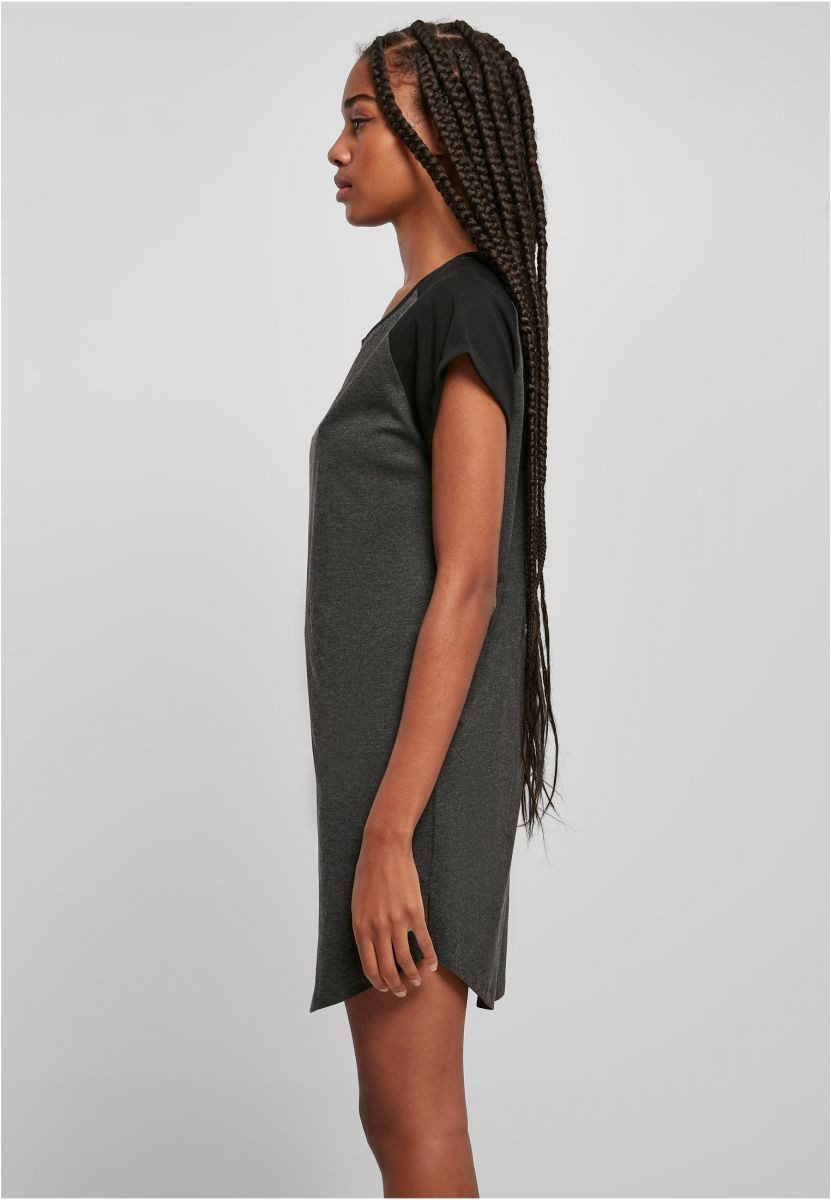 URBAN CLASSICS Sweatkleid Ladies Contrast Raglan Tee Dress XS bis 5XL günstig online kaufen