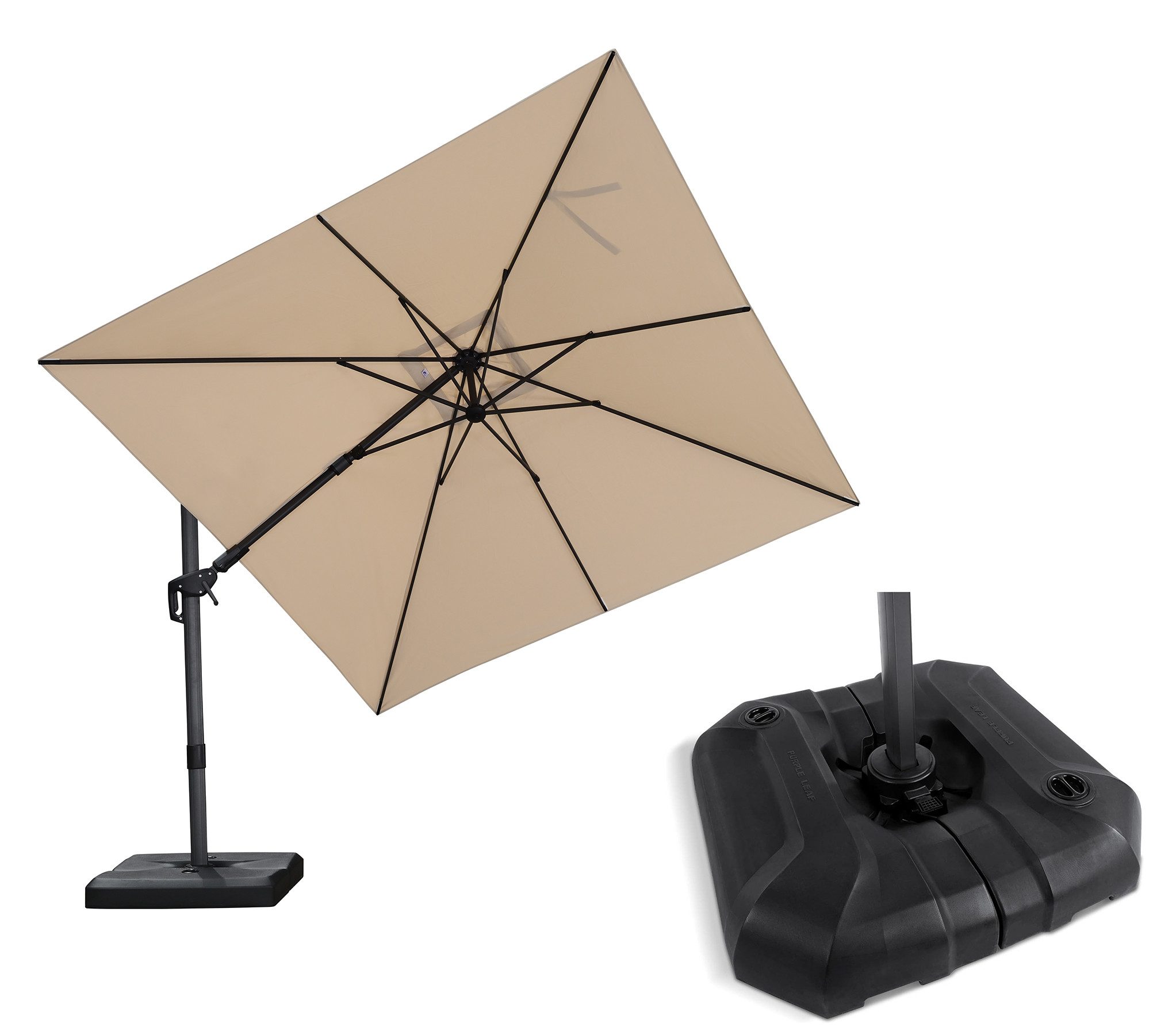 PURPLE LEAF Ampelschirm Quadratischer, Neigbarer Sonnenschirm günstig online kaufen