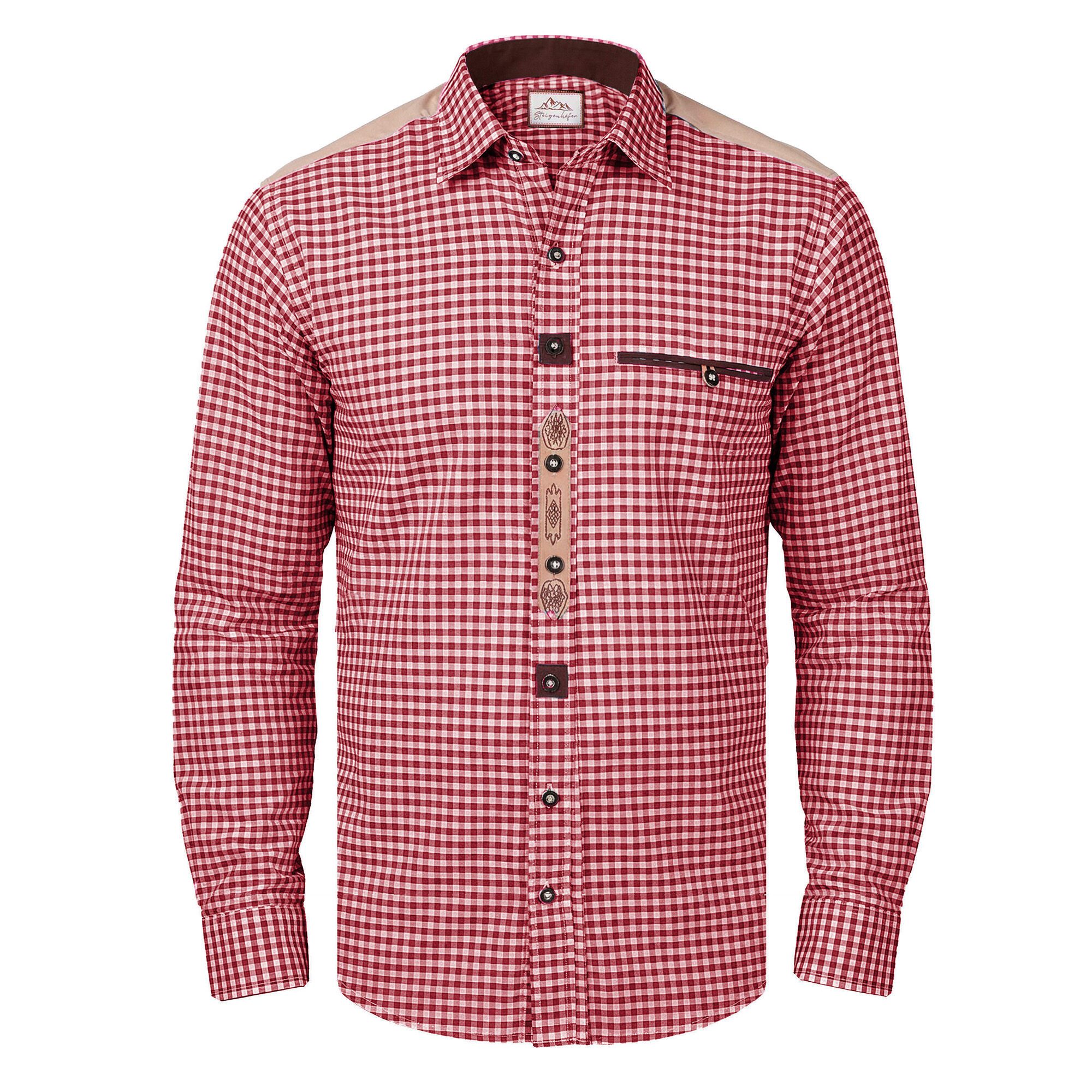 Steigenhöfer Manufaktur Trachtenhemd Herren Langarm - Leopold - Mit Trachten und Jeans kombinierbar Traditionelles Herren Hemd mit Kentkragen, für dein Oktoberfest Outfit