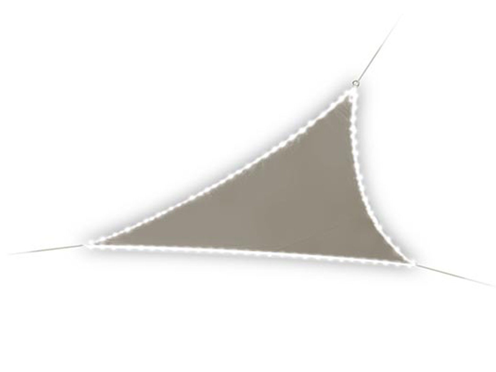 PEREL Sonnensegel, dreieckig Dreiecksegel Solar LED Licht Garten Sonnenschutz-Segel 5,6m²