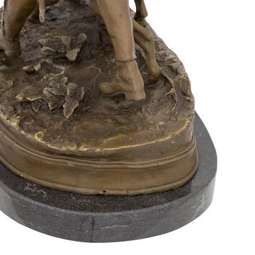 Aubaho Skulptur Bronzeskulptur Jäger nach Pierre Jules Mene Jagd Statue Figur 46cm Kop