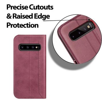 CoolGadget Handyhülle Book Case Elegance Tasche für Samsung Galaxy S10 6,1 Zoll, Hülle Magnet Klapphülle Flip Case für Samsung Galaxy S10 Schutzhülle