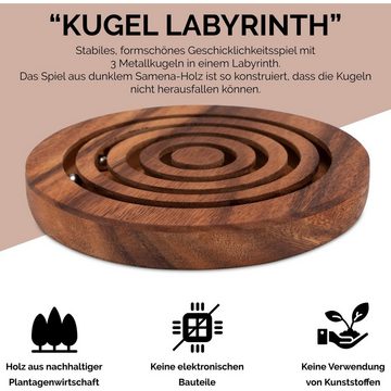 Logoplay Holzspiele Spiel, Kugel Labyrinth - Geschicklichkeitsspiel - Knobelspiel aus HolzHolzspielzeug