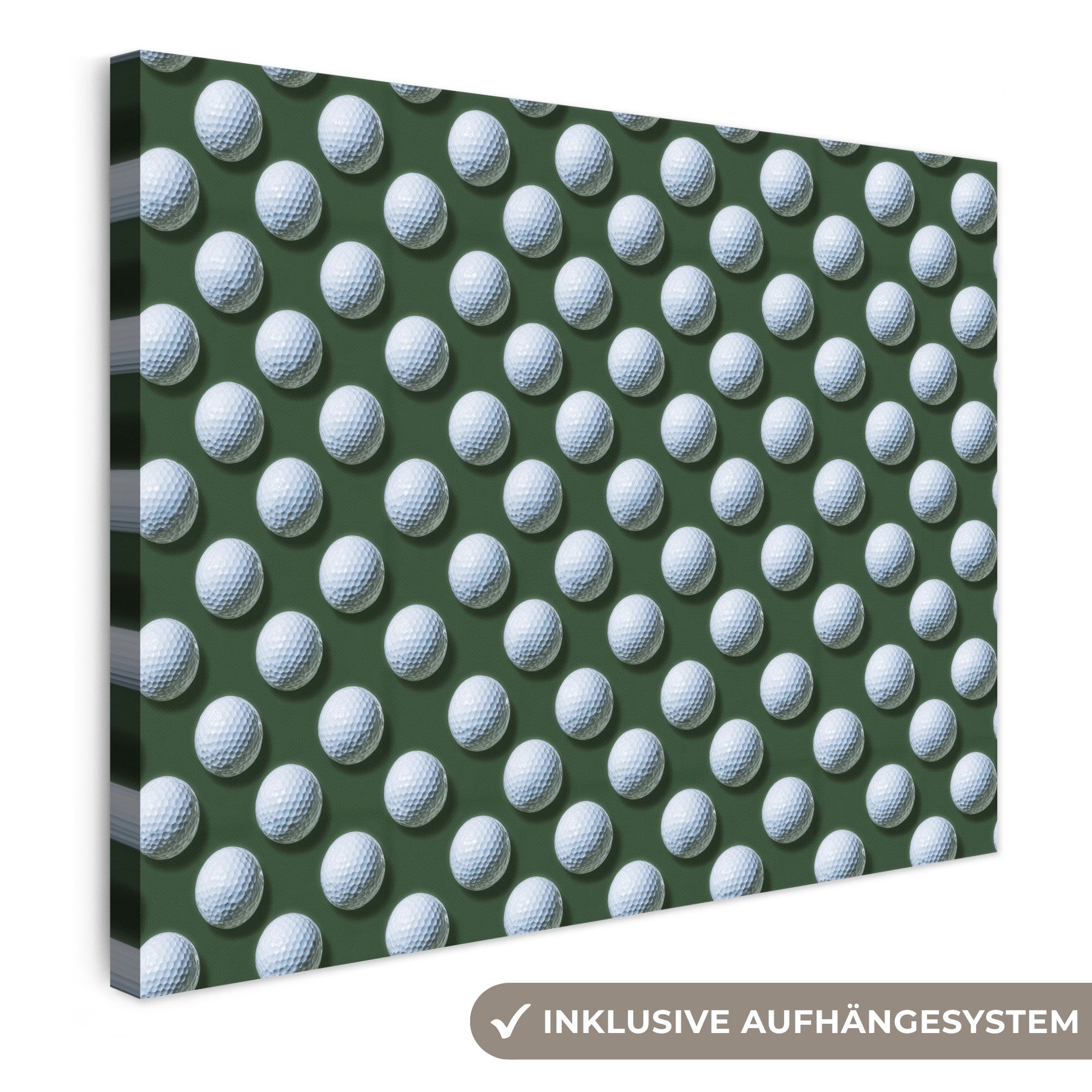 OneMillionCanvasses® Leinwandbild Bälle - Golf - Grün, Fotodruck (1 St), Wandbild Leinwandbilder, Aufhängefertig, Wanddeko 40x30 cm