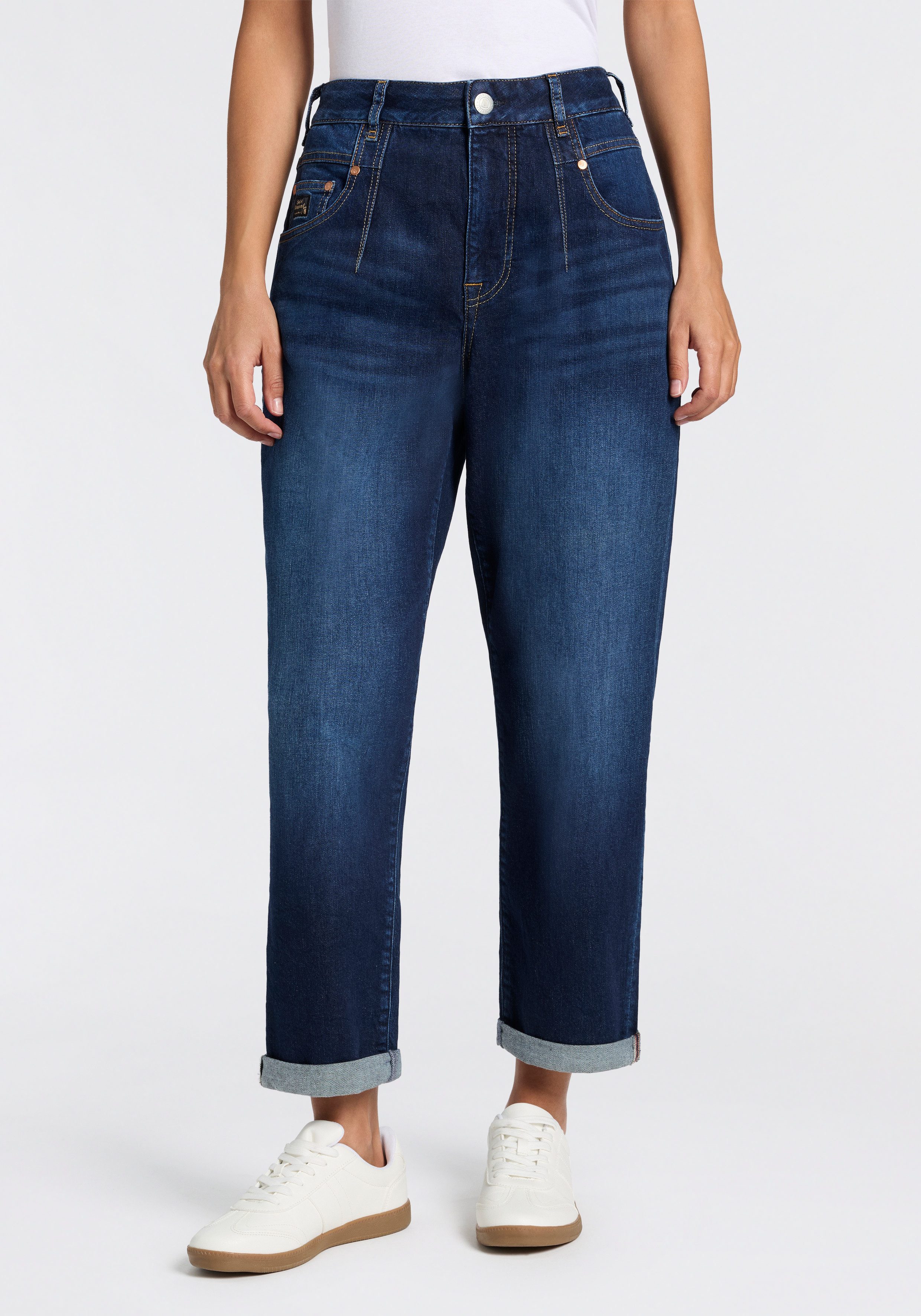 Herrlicher 5-Pocket-Jeans Brooke Denim Stretch im Loose Fit, Cropped-Länge