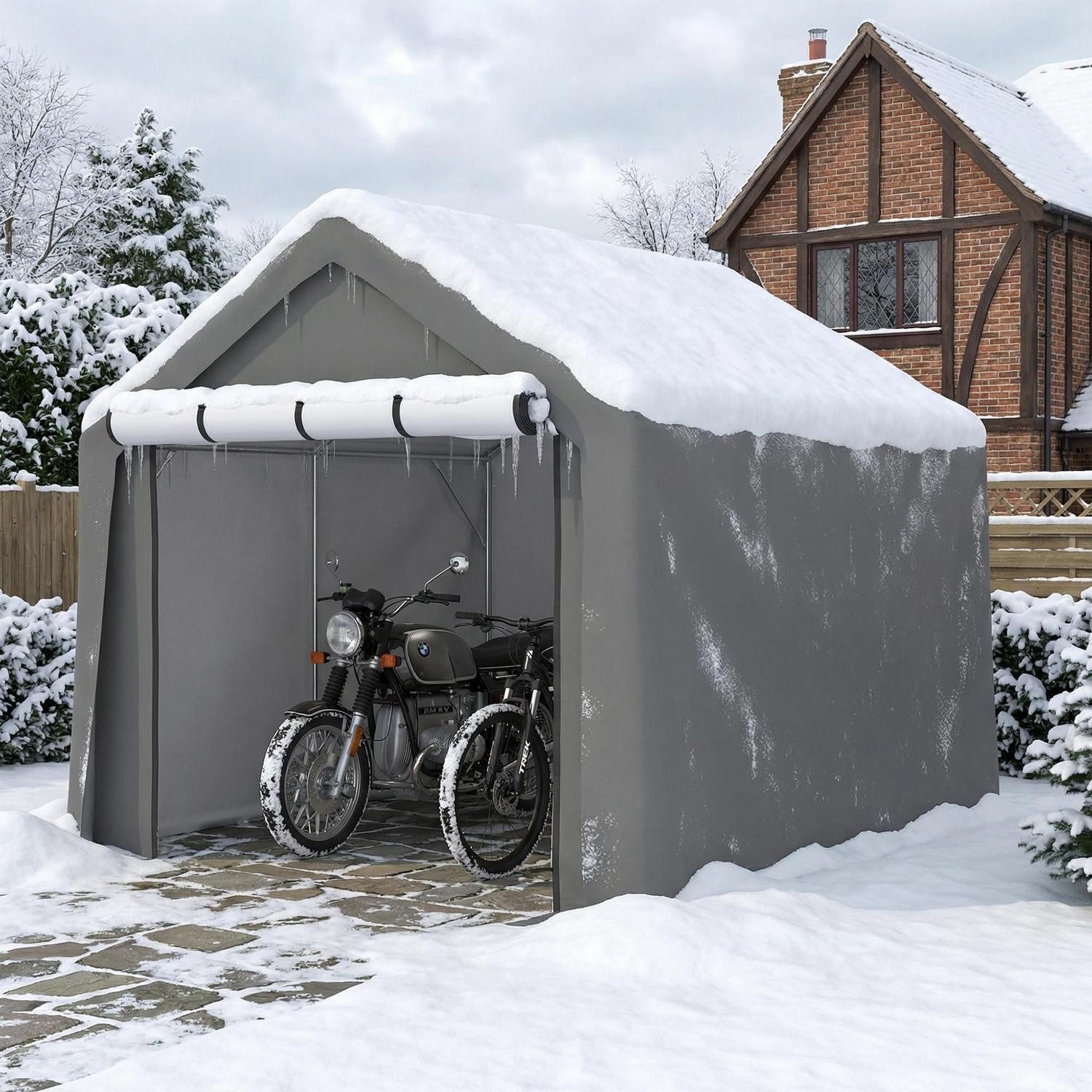 LuxusKollektion Carport-Geräteraum Fahrradgarage 244x240x220cm, (1 St)